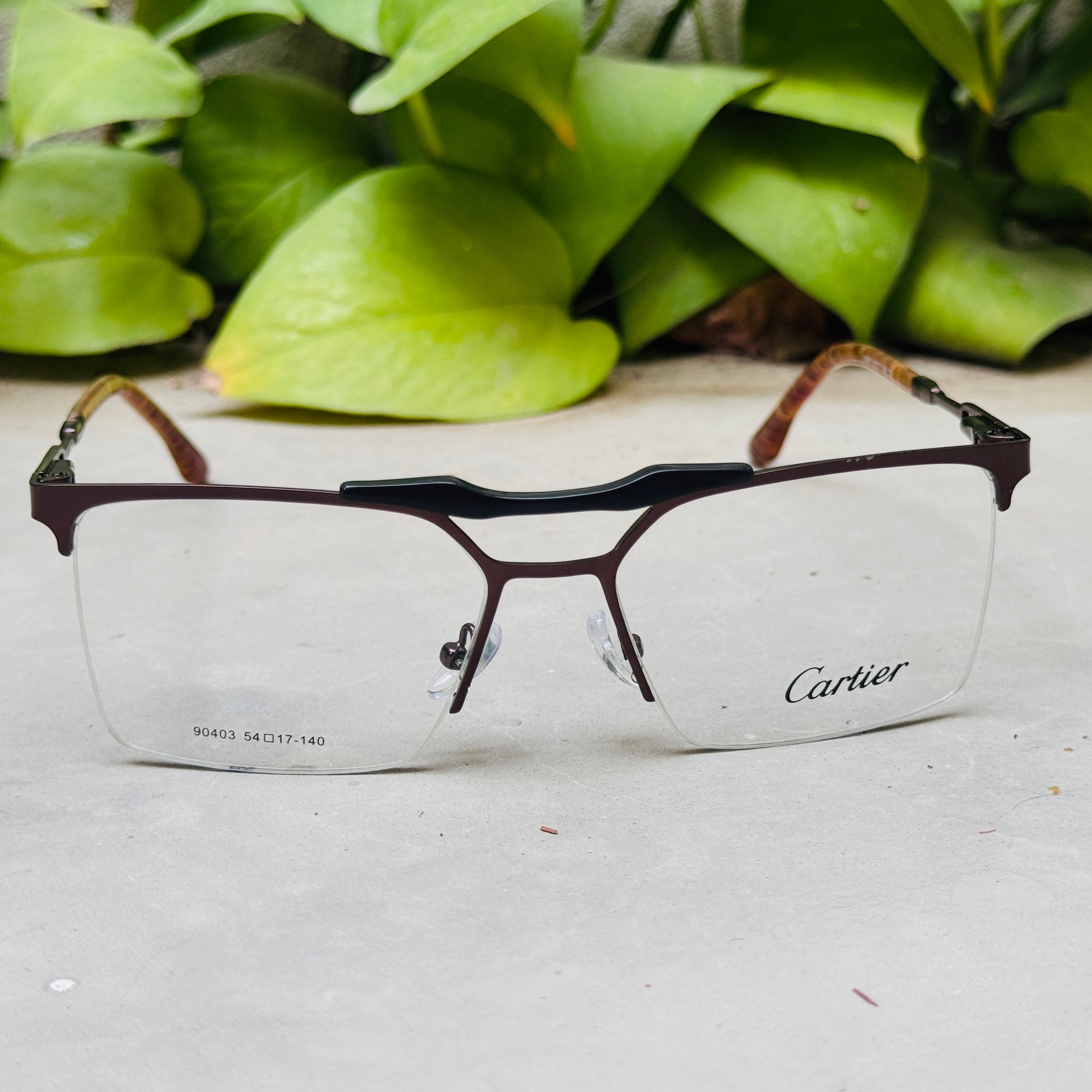 Cartier – 90403 – 54 – Brown –  Metal - Optics – Unisex