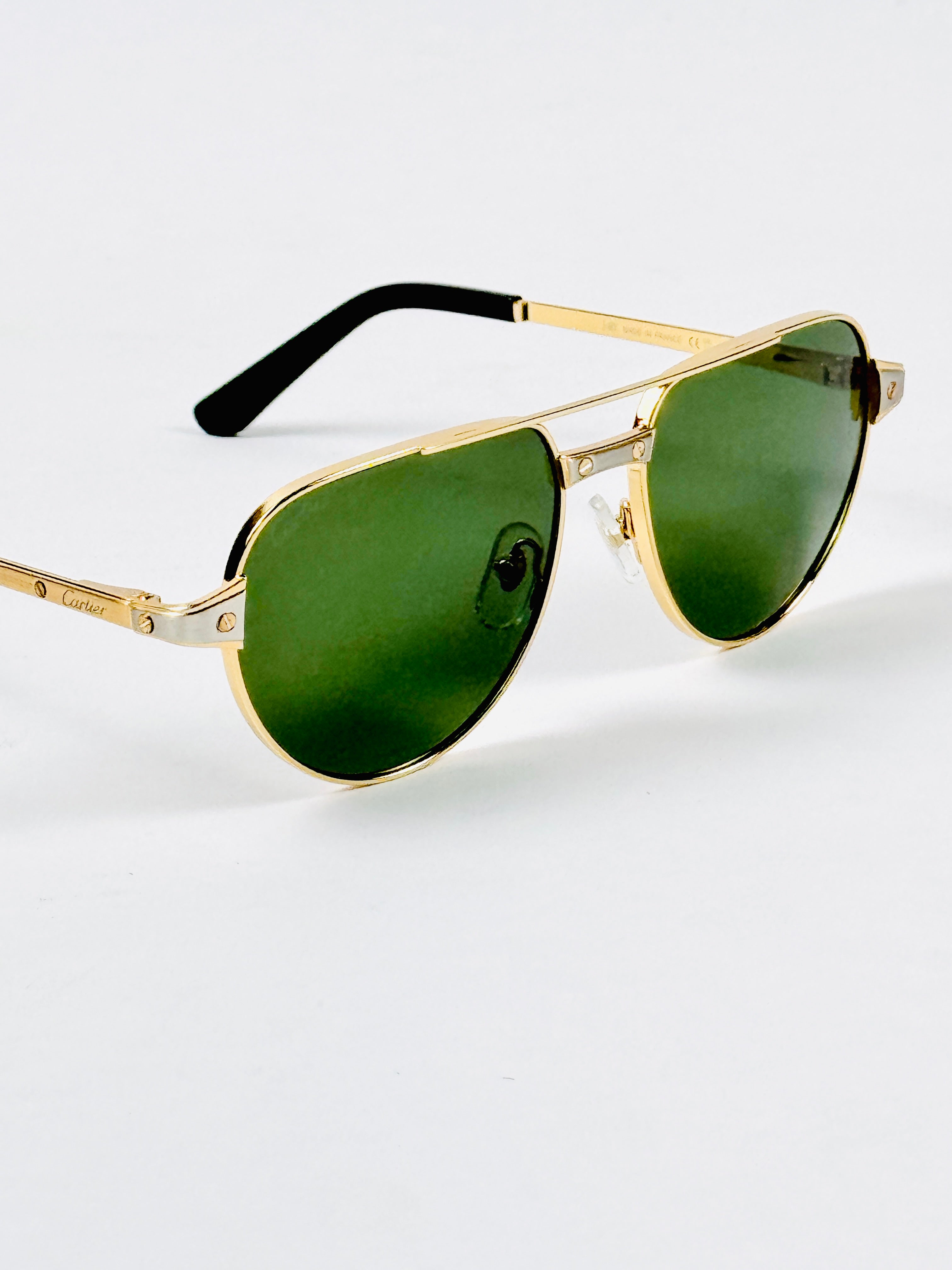 Cartier – CT0425 - 59 – Golden Green - Metal - Sunglasses – Unisex - Premium
