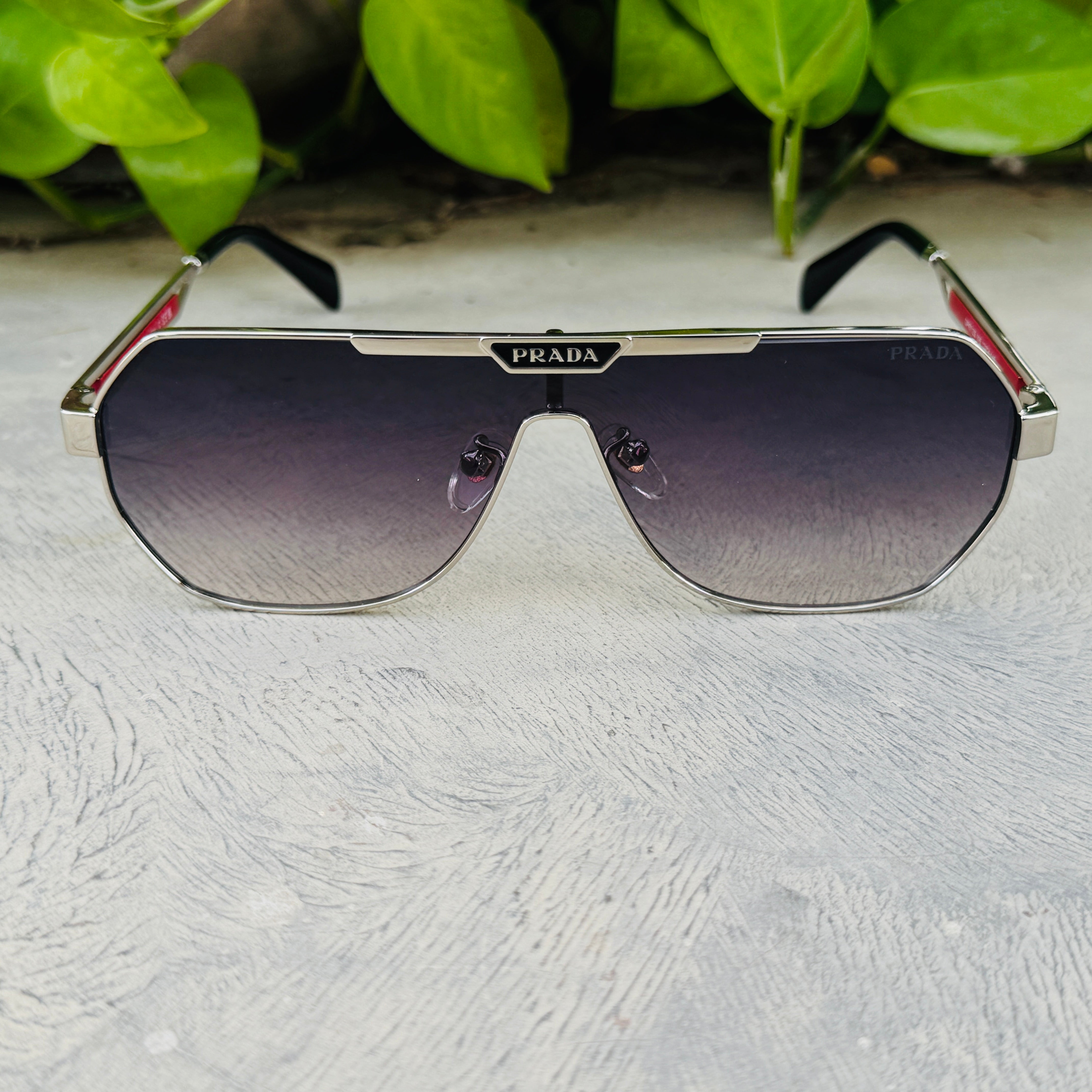 Prada – 71ZS - 132 – Silver Black – Metal - Sunglasses – Unisex - Premium