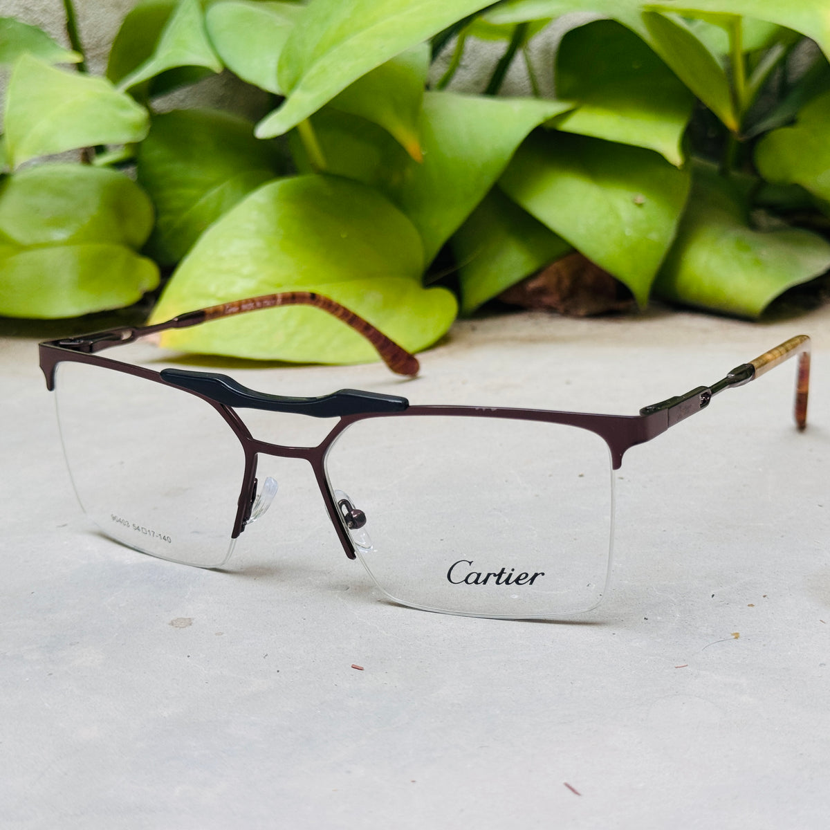 Cartier – 90403 – 54 – Brown –  Metal - Optics – Unisex