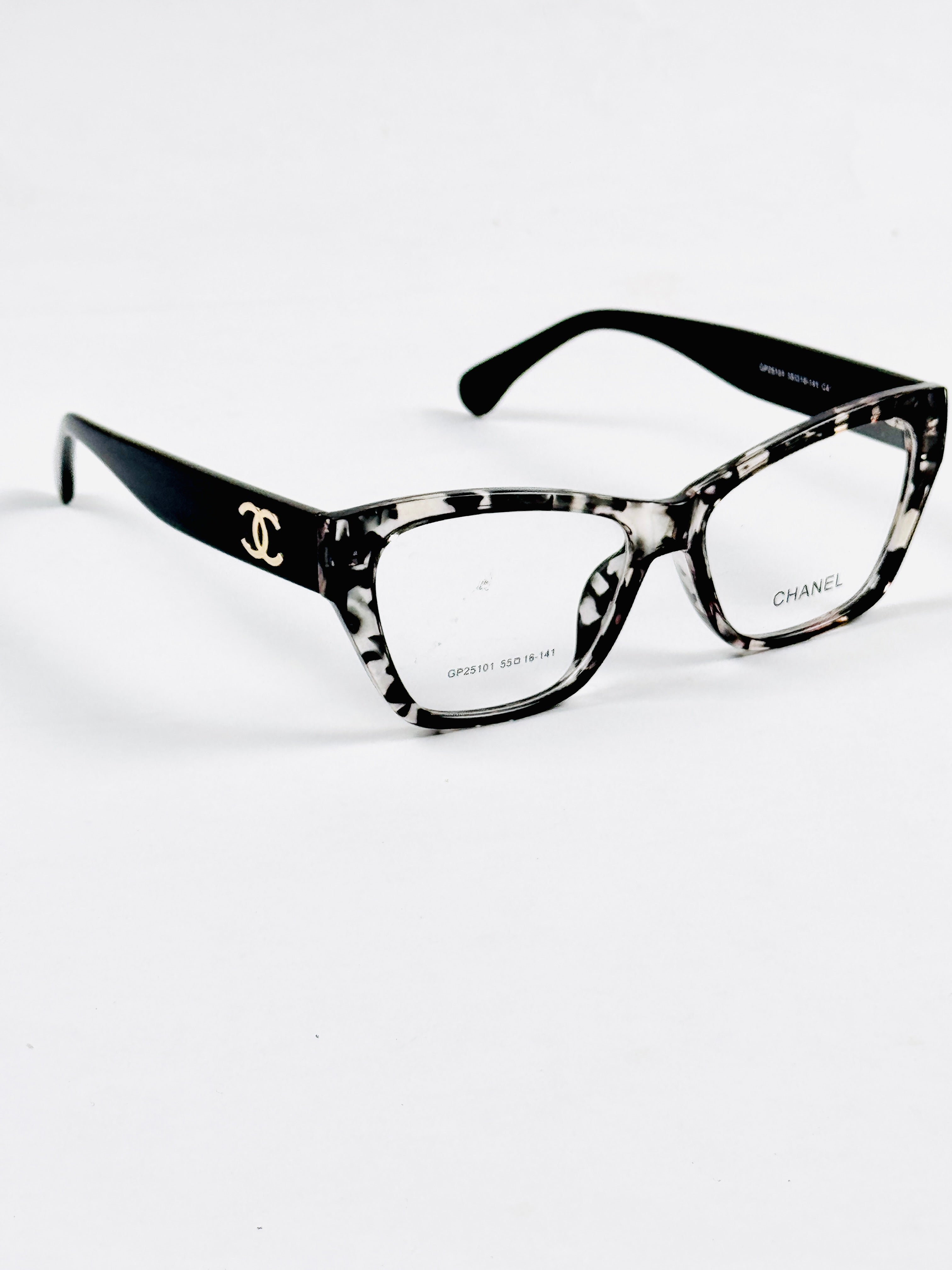 Chanel - 25101 – 55 – Black Textured –  Acetate - Optics – Ladies - Premium