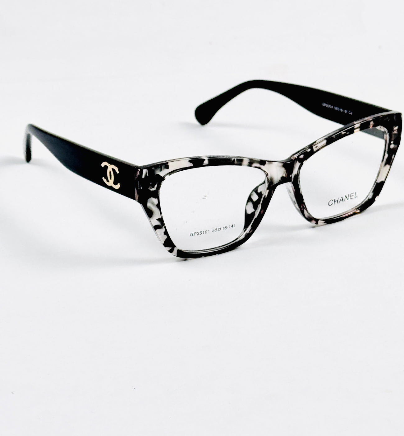 Chanel - 25101 – 55 – Black Textured –  Acetate - Optics – Ladies - Premium