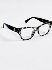 Chanel - 25101 – 55 – Black Textured –  Acetate - Optics – Ladies - Premium
