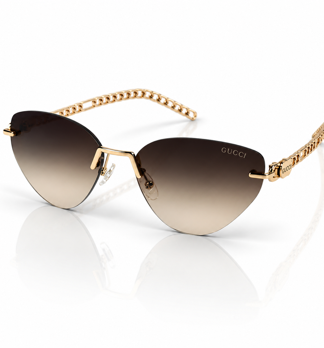 Fendi - 2A386 – 48 – Golden Brown – Metal – Sunglasses – Ladies