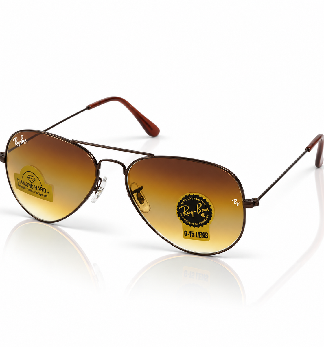 Rayban – 3026 – 62 – Brown – Metal – Sunglasses – Unisex