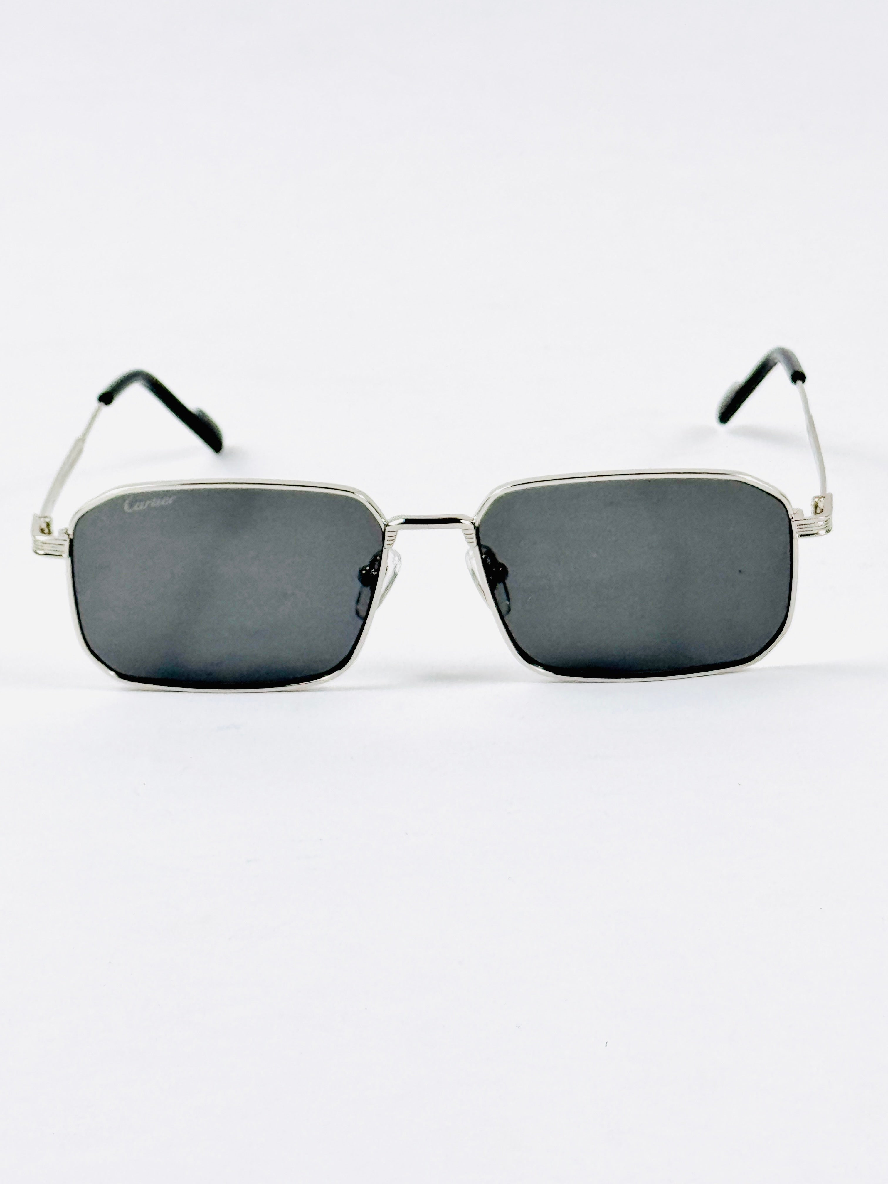 Cartier – CT0532 - 54 – Silver Black - Metal - Sunglasses – Unisex - Premium