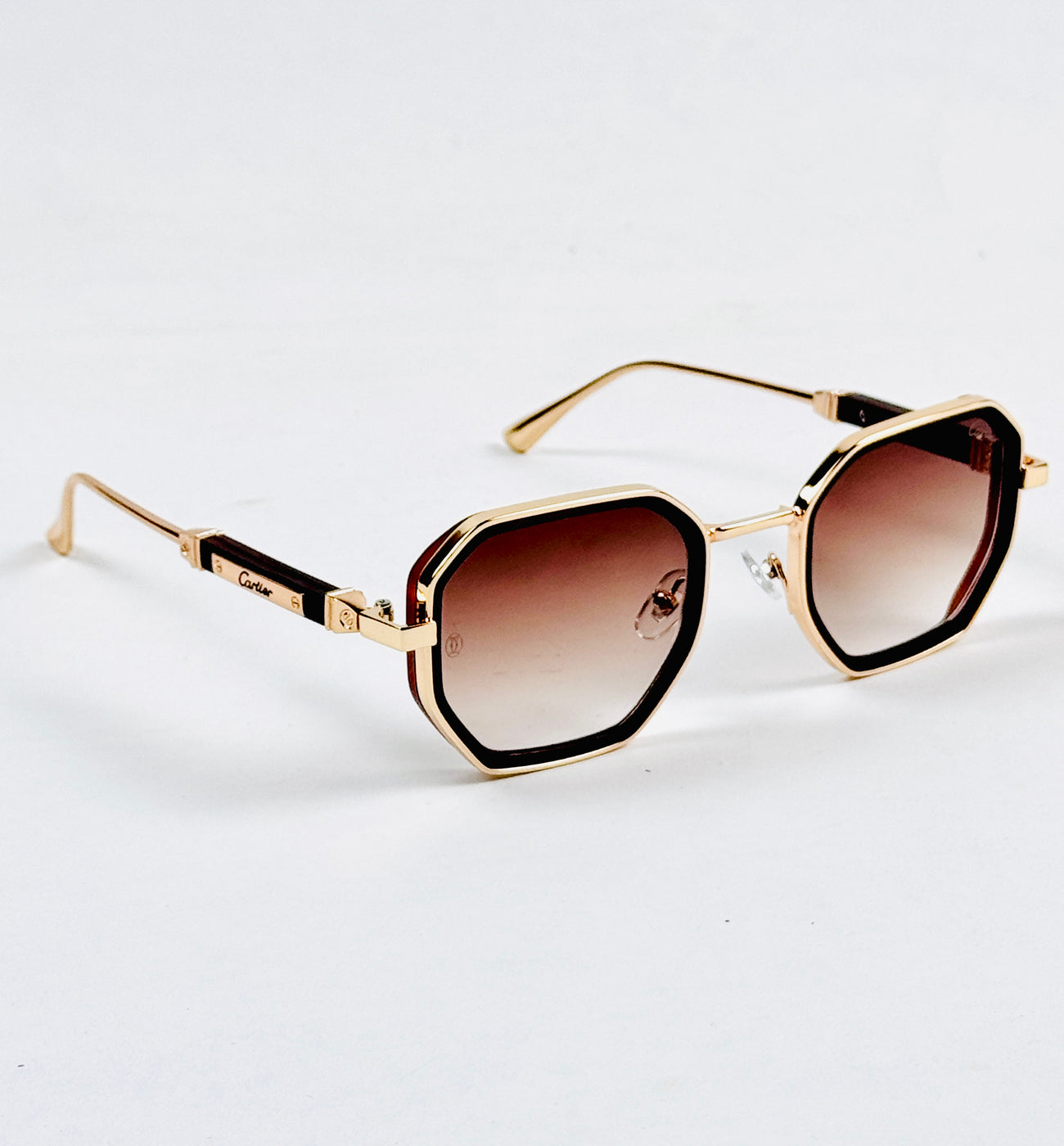 Cartier – 23584 – 56 – Golden Brown – Metal – Sunglasses – Unisex
