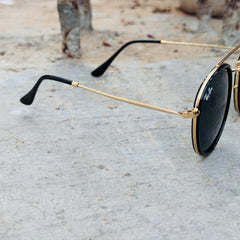 Rayban – 3647 – 51 – Golden Black – Metal – Sunglasses – Unisex