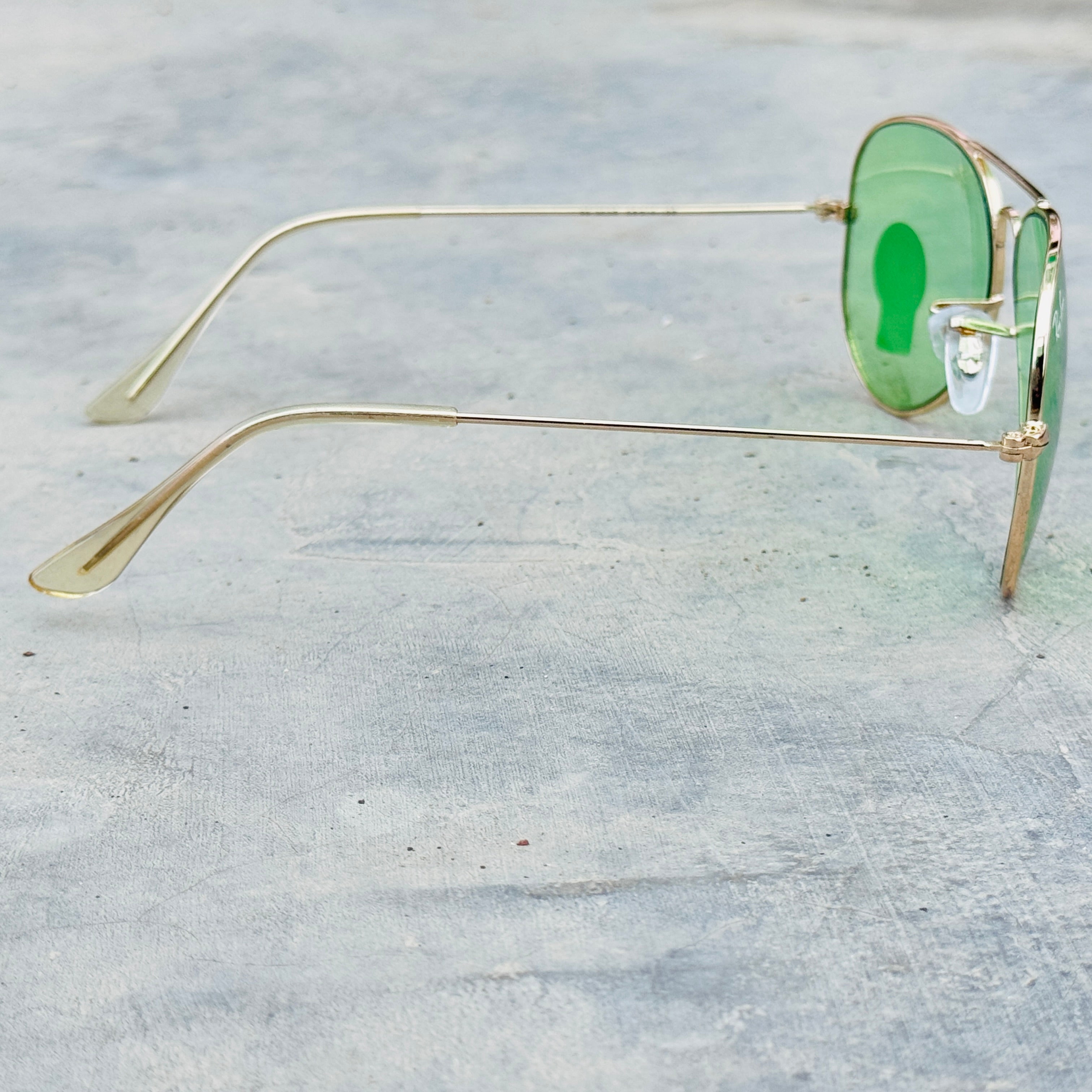 Rayban – 3026 – 62 – Golden Green – Metal – Sunglasses – Unisex