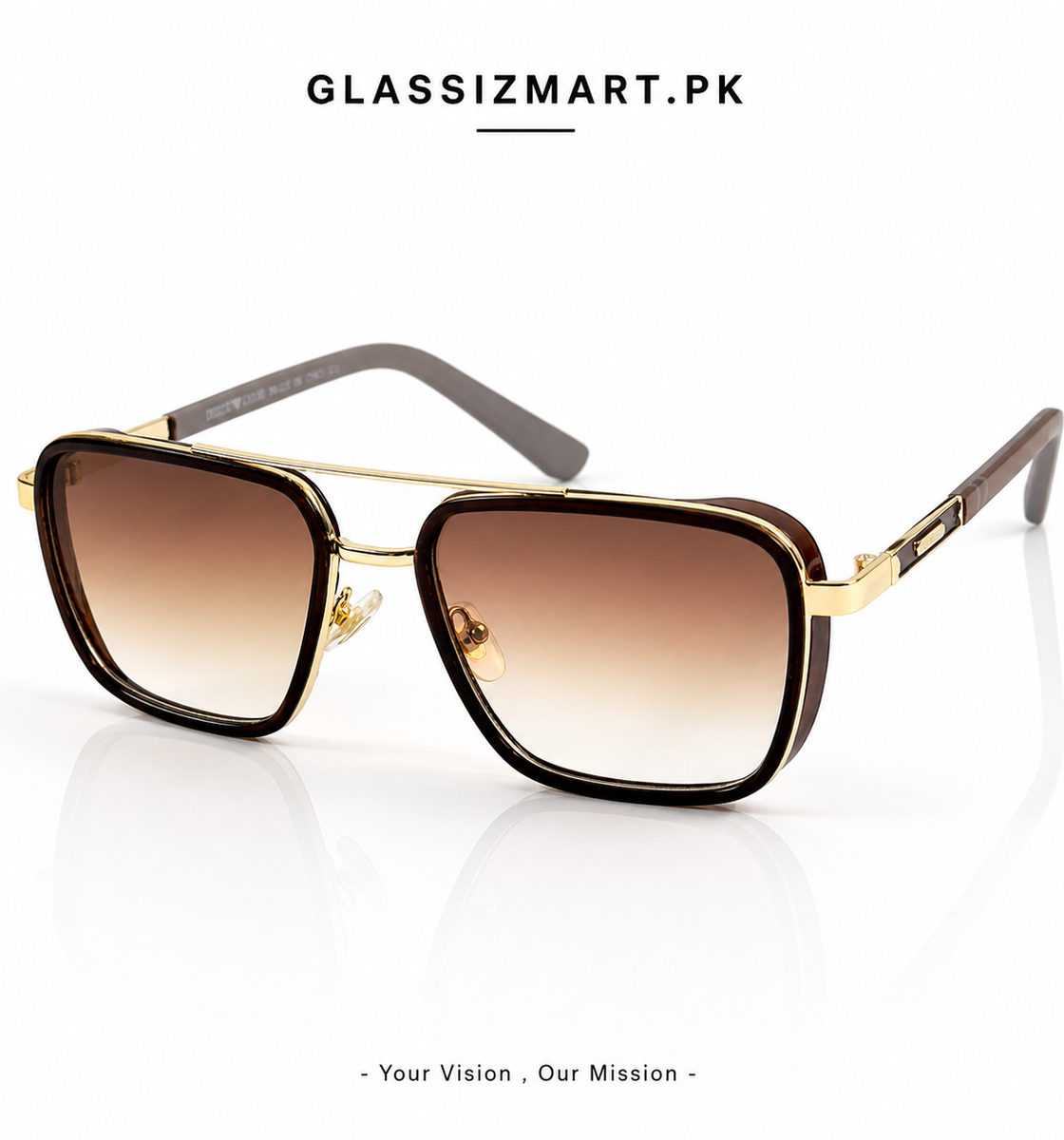 Armani – 58446 - 53 – Golden Brown - Metal - Sunglasses – Unisex