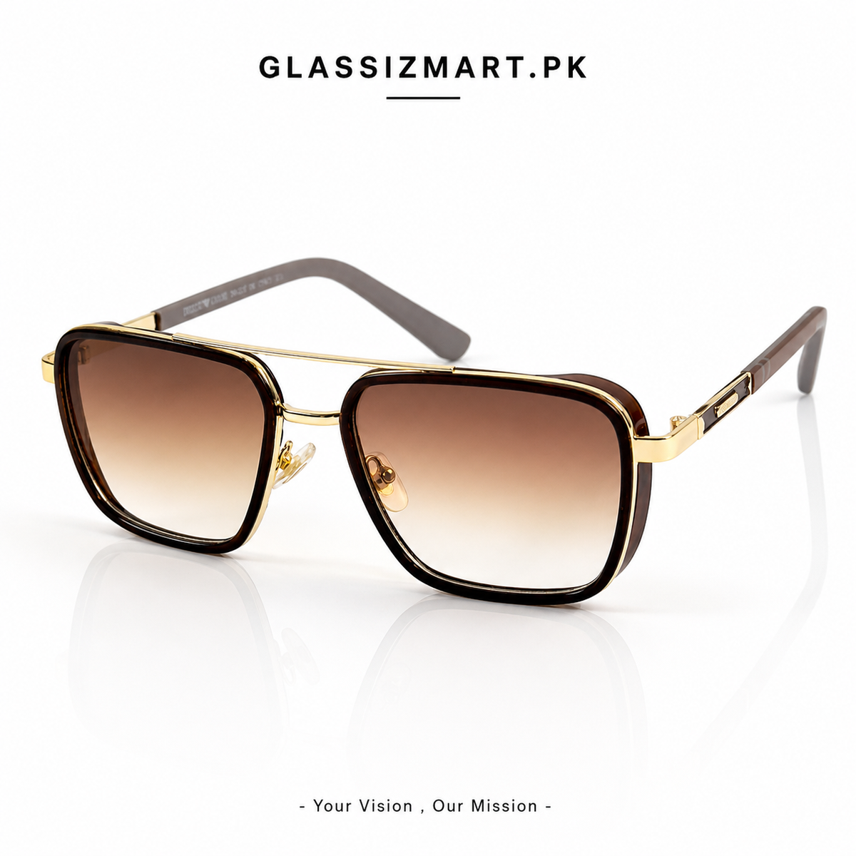 Armani – 58446 - 53 – Golden Brown - Metal - Sunglasses – Unisex
