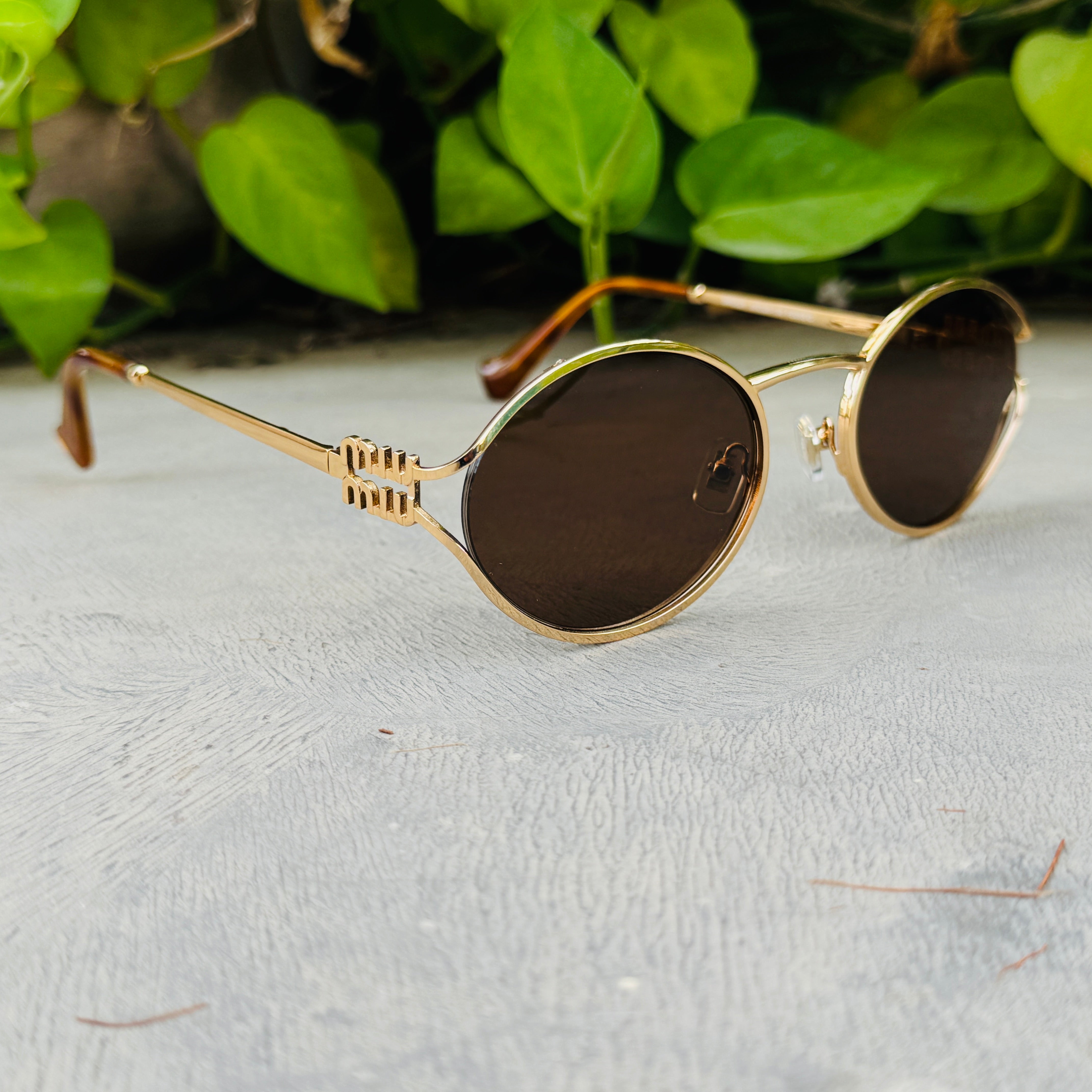 Miu Miu – 1123 - 54 – Brown – Metal - Sunglasses – Ladies - Premium