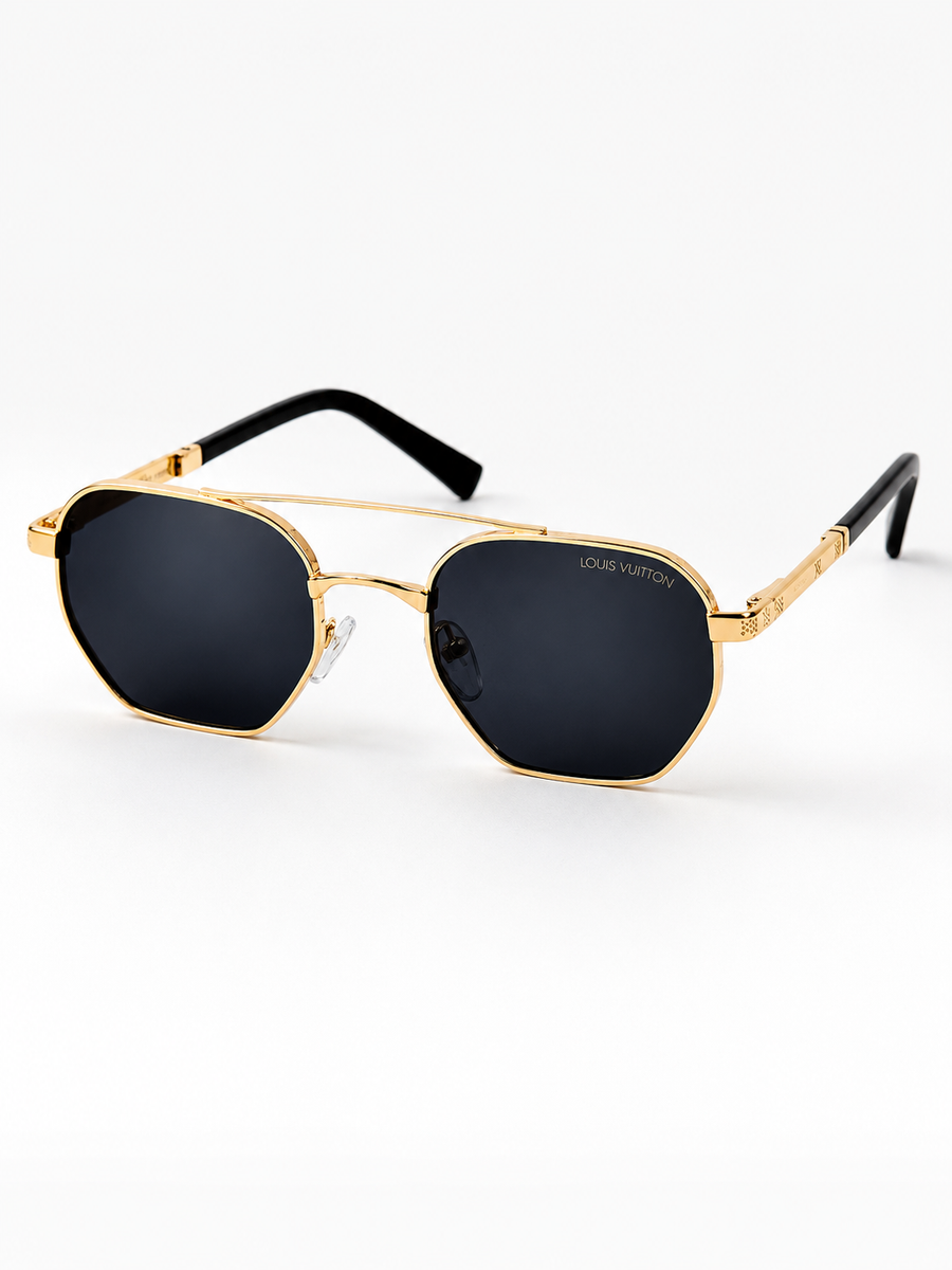Louis Vuitton – 1417 – 50 – Golden Black – Metal – Sunglasses – Unisex