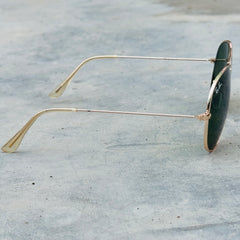 Rayban – 3026 – 62 – Golden Green – Metal – Sunglasses – Unisex