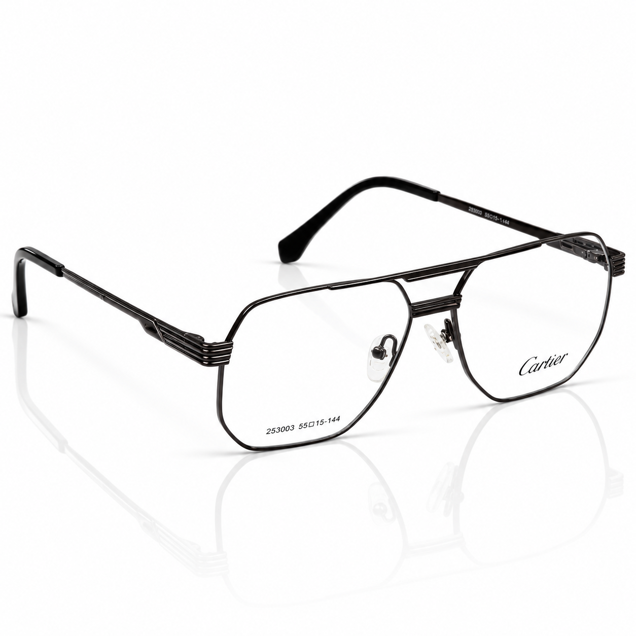 Cartier – 253003 - 55 - Grey – Metal – Optics - Unisex
