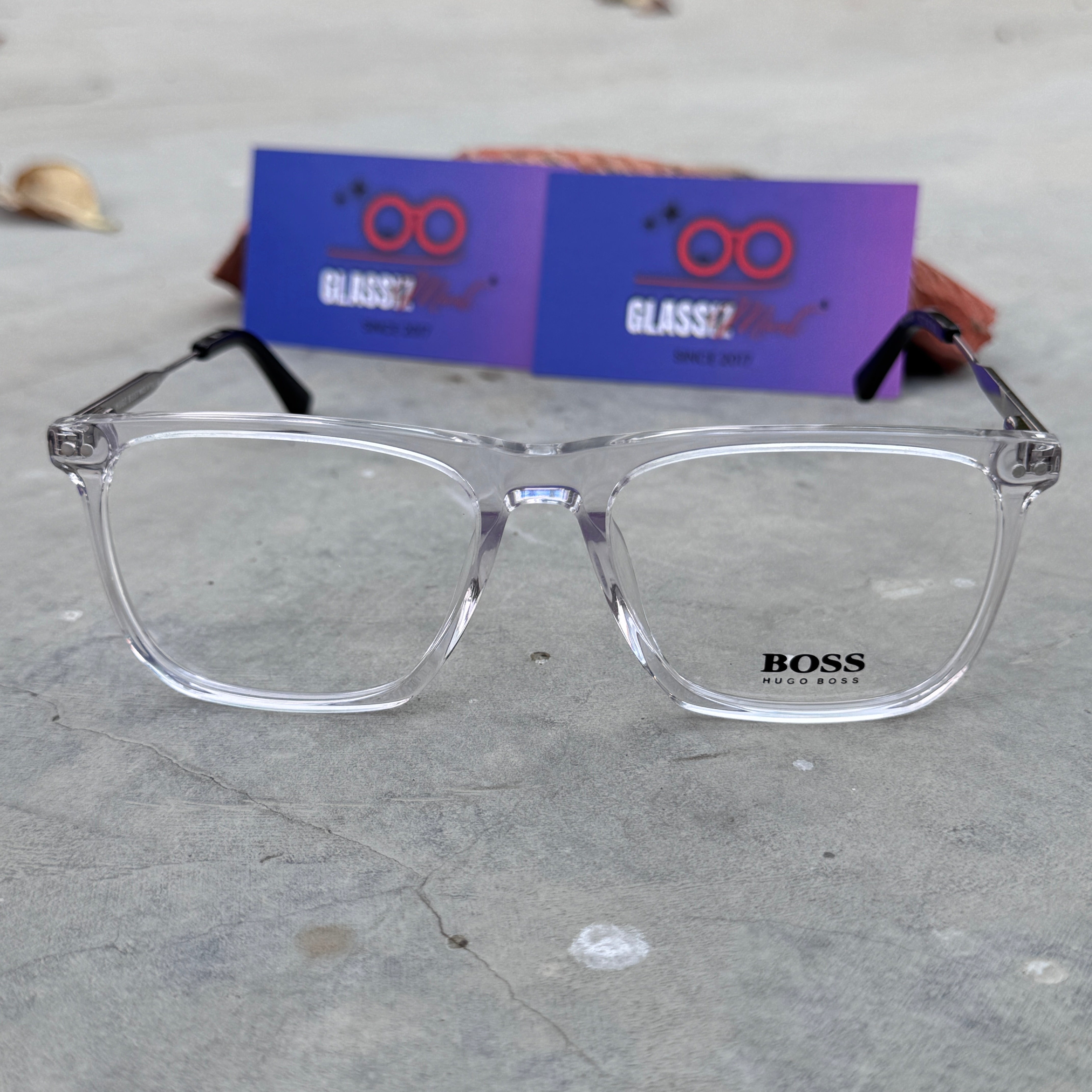 Boss – 2415 – 53 – Transparent - Acetate- Metal - Optics – Unisex - Premium