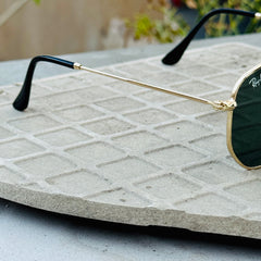 Rayban – 3548 – 53 – Golden Black – Metal – Sunglasses – Unisex