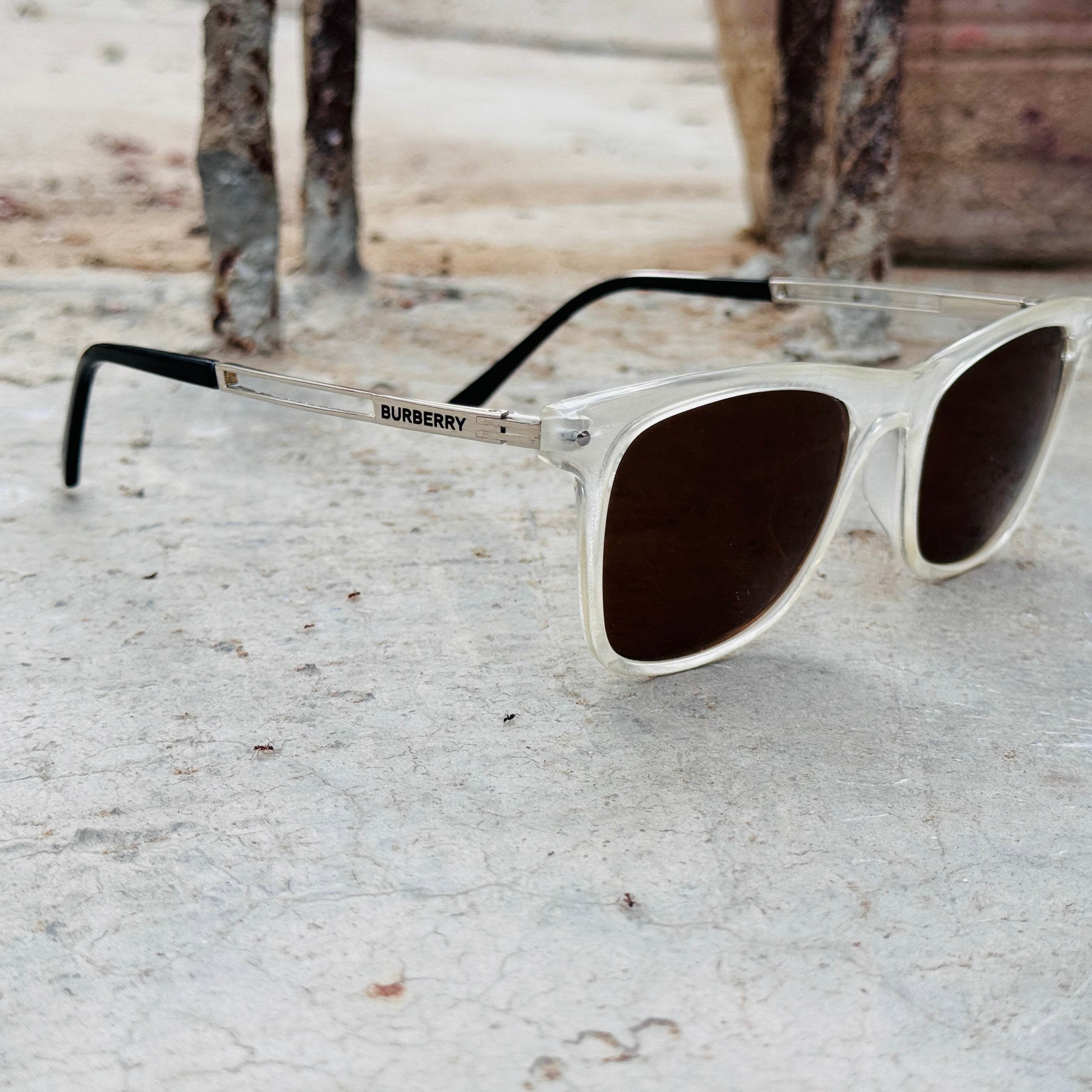 Burberry – 4395 - 55 –  Transparent Brown – Acetate - Metal - Sunglasses – Unisex - Premium