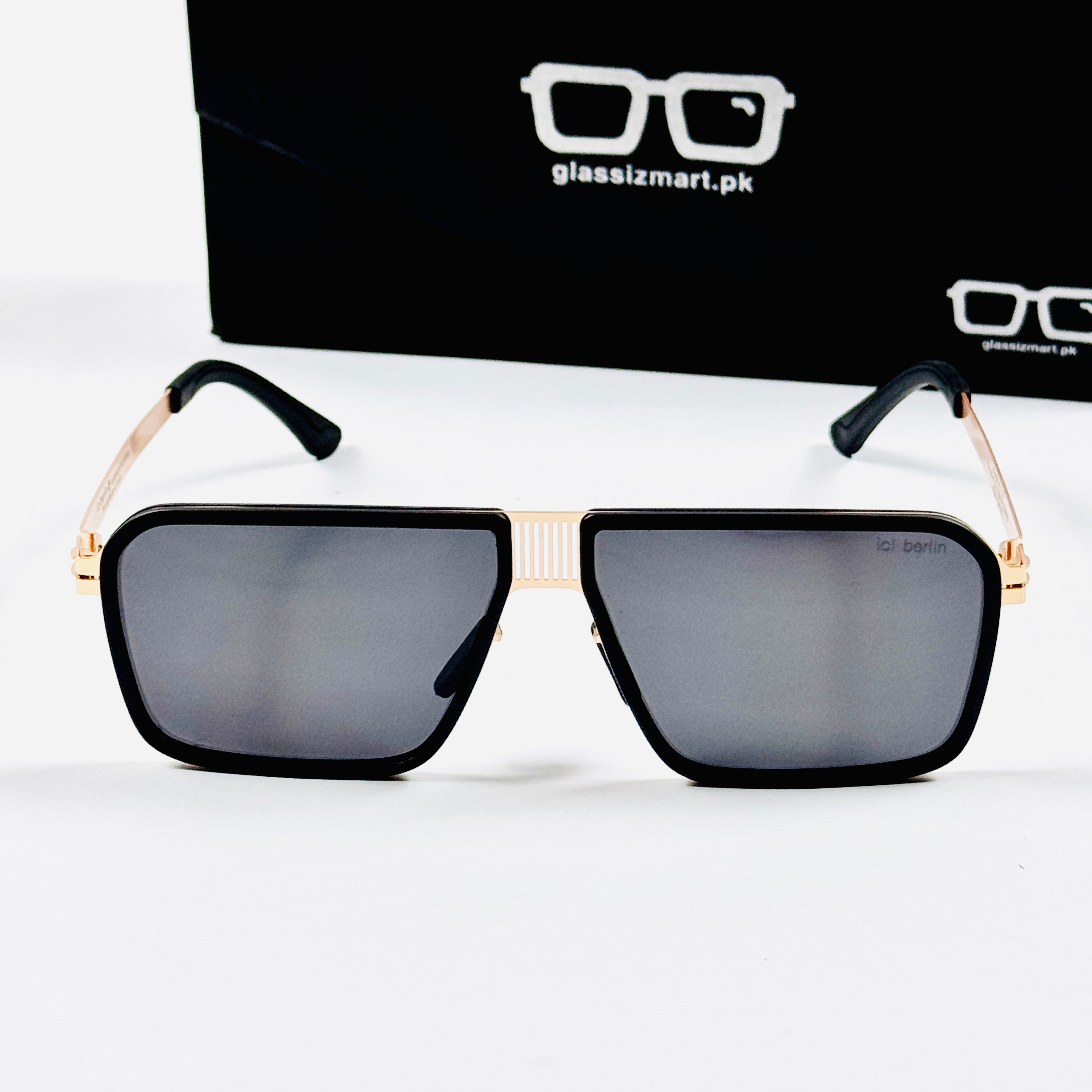 ICI BERLIN – 88329 – 55 – Golden Black –  Metal - Sunglasses – Unisex