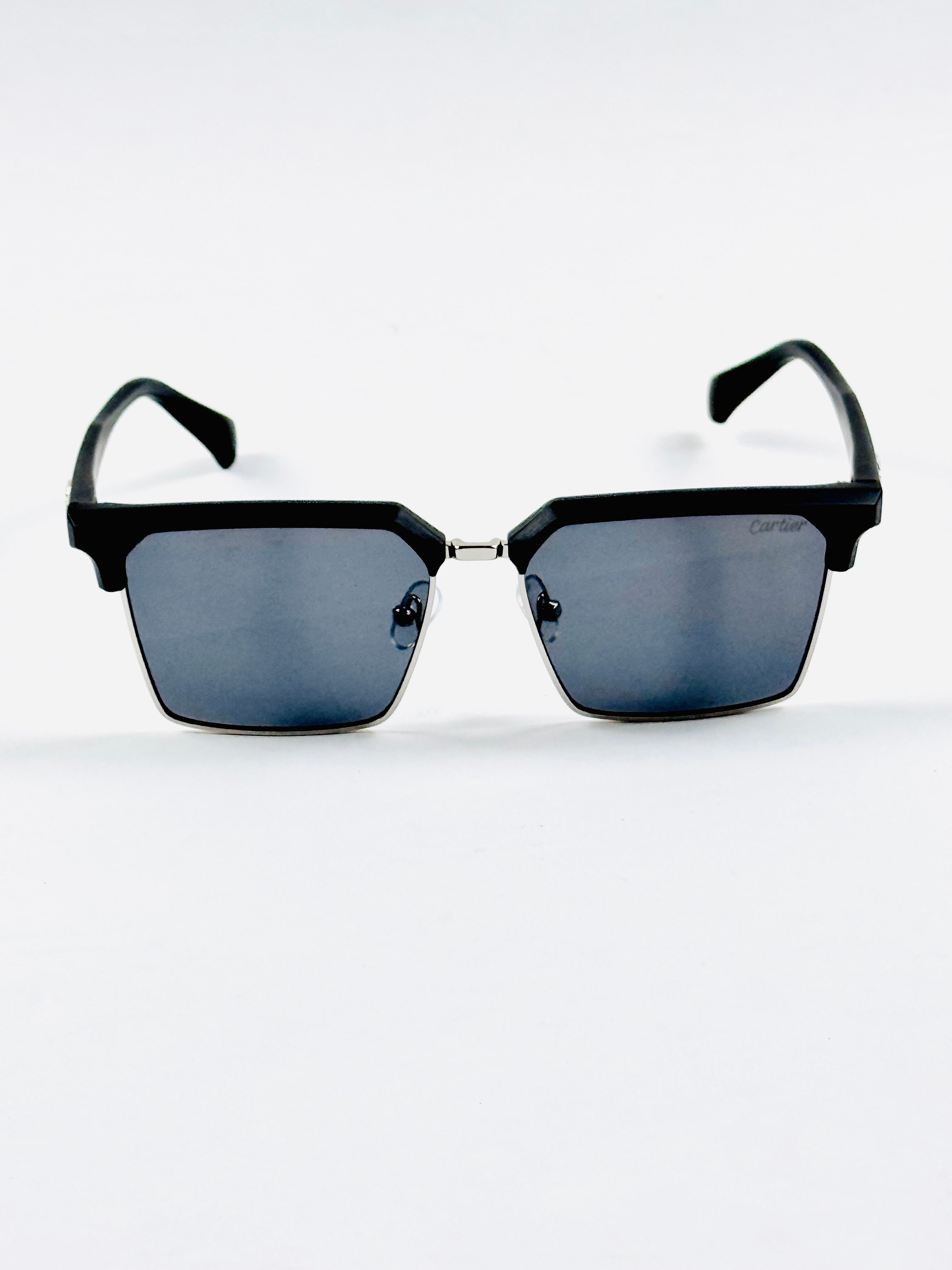 Cartier – 3636 – 56 – Silver Black - Acetate - Metal - Sunglasses – Unisex