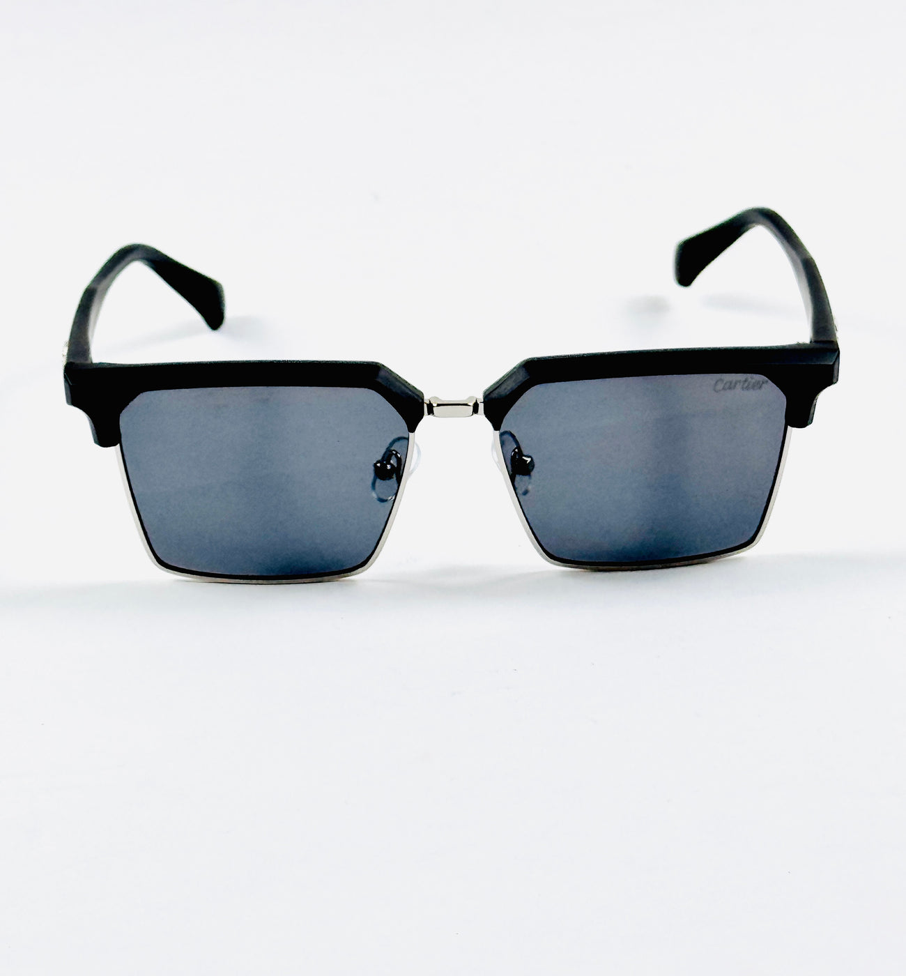 Cartier – 3636 – 56 – Silver Black - Acetate - Metal - Sunglasses – Unisex