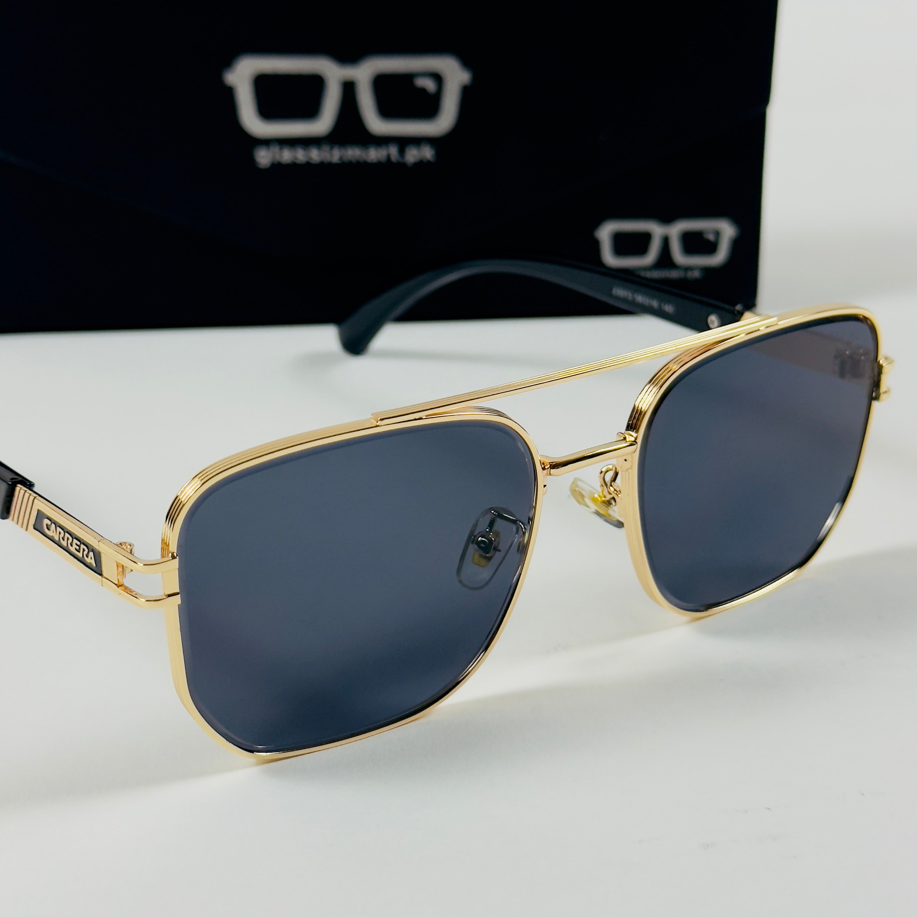 Carrera – 23013 – 58 – Golden Black – Metal – Sunglasses – Unisex