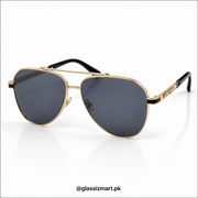 Cartier – 58473 – 60 – Golden Black – Metal – Sunglasses – Unisex