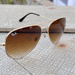 Rayban – 3035 – 62 – Golden Brown Gradient – Metal – Sunglasses – Unisex - Premium