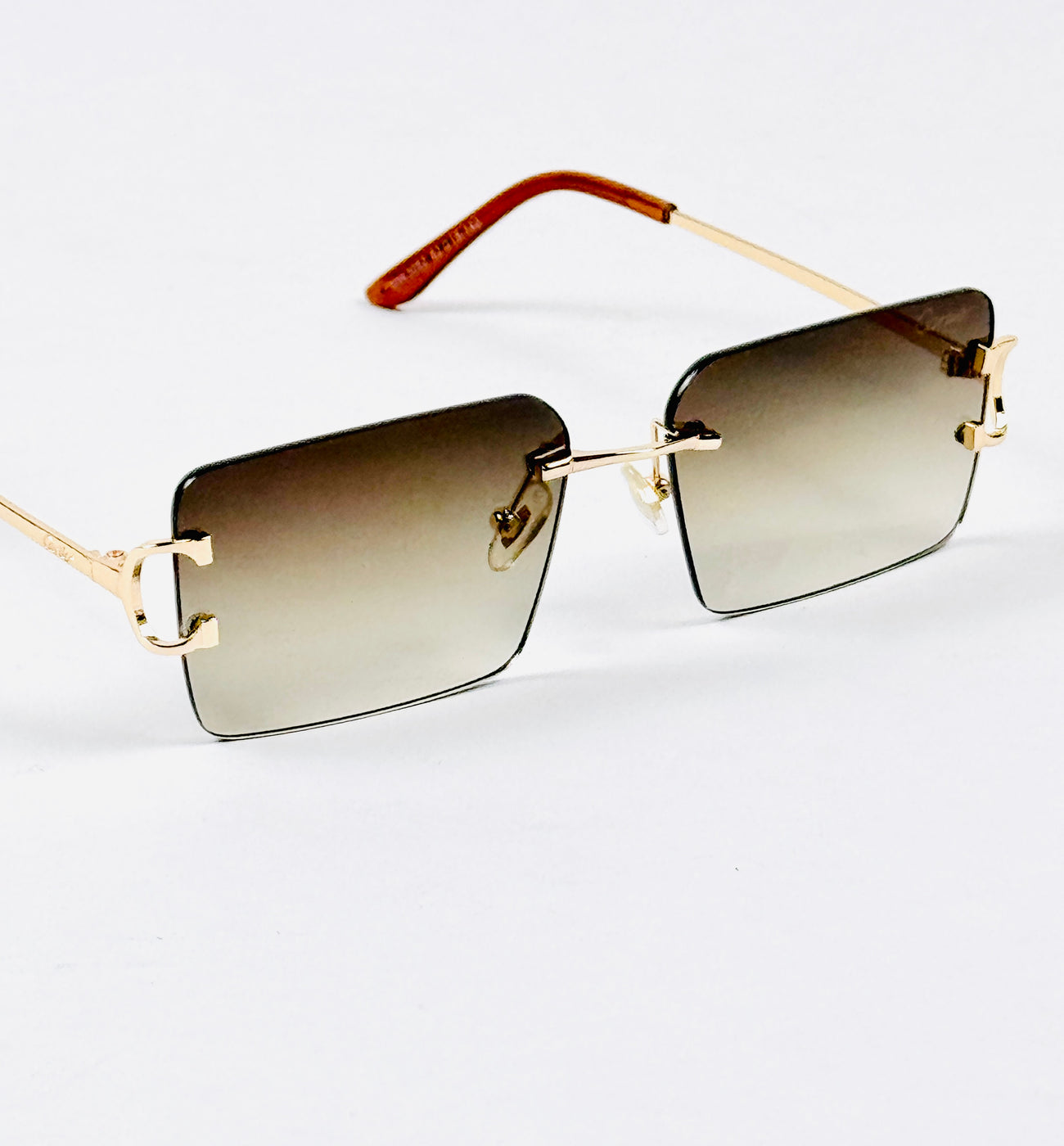 Cartier – 3082 – 62 – Golden Brown – Metal - Sunglasses – Rimless - Unisex