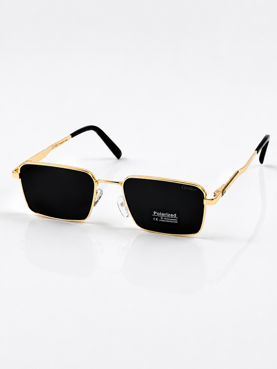 Cartier – 1438 – 54 – Golden Black – Metal – Sunglasses – Unisex