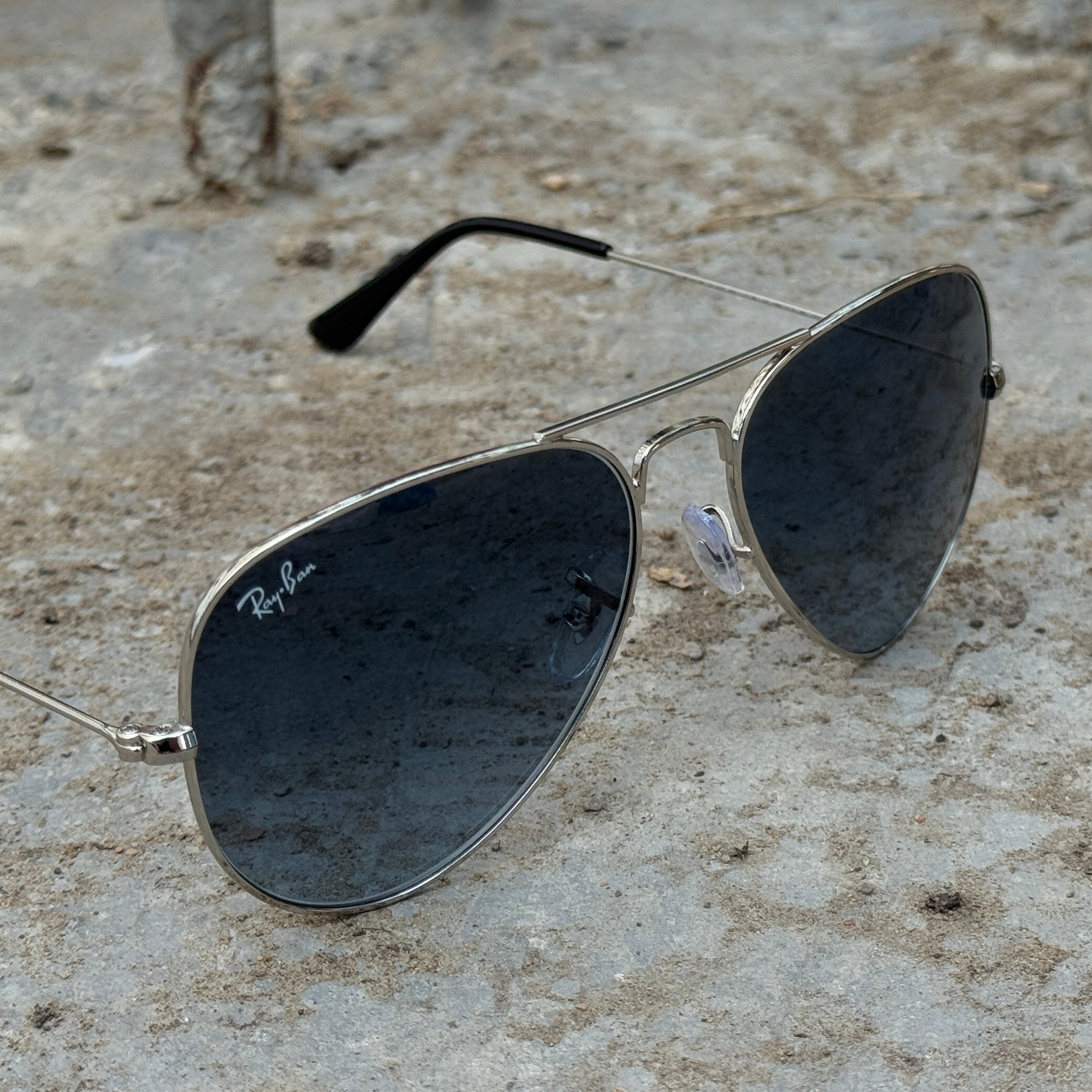 Rayban – 3026 – 62/58 – Silver Blue – Metal – Sunglasses – Unisex - Premium