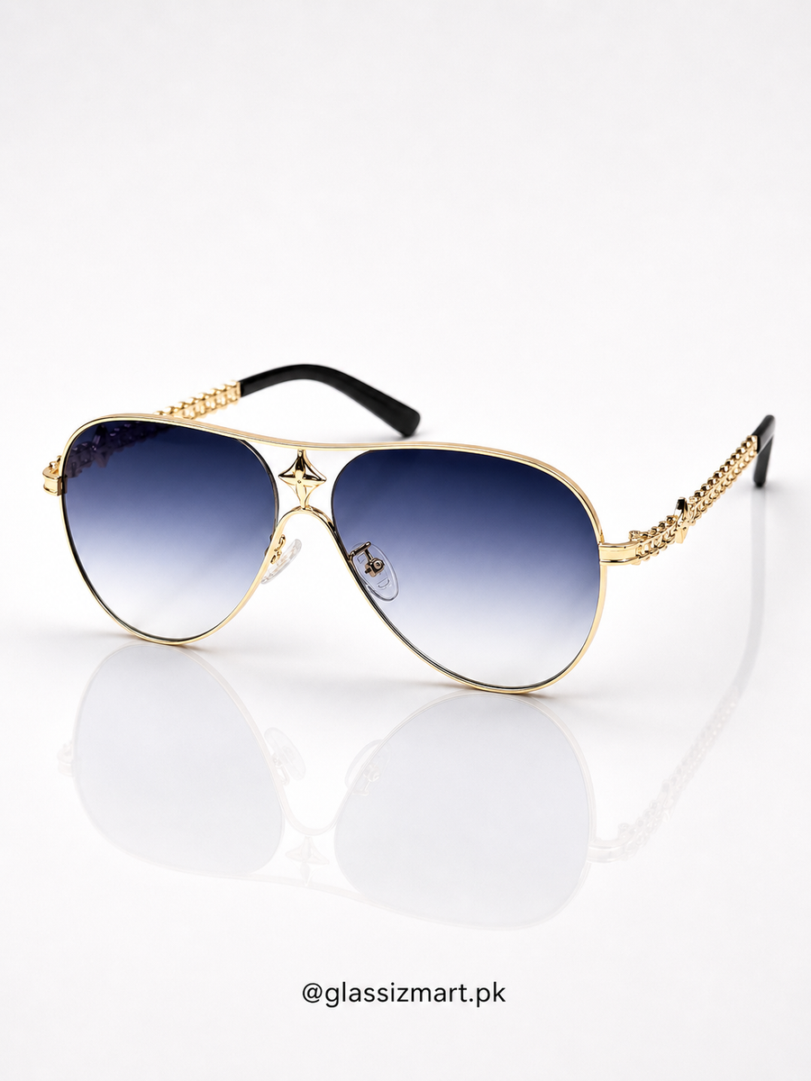 Lv – 2A808 – 57 – Golden Black Gradient – Metal - Sunglasses – Unisex