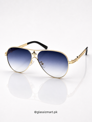 Lv – 2A808 – 57 – Golden Black Gradient – Metal - Sunglasses – Unisex