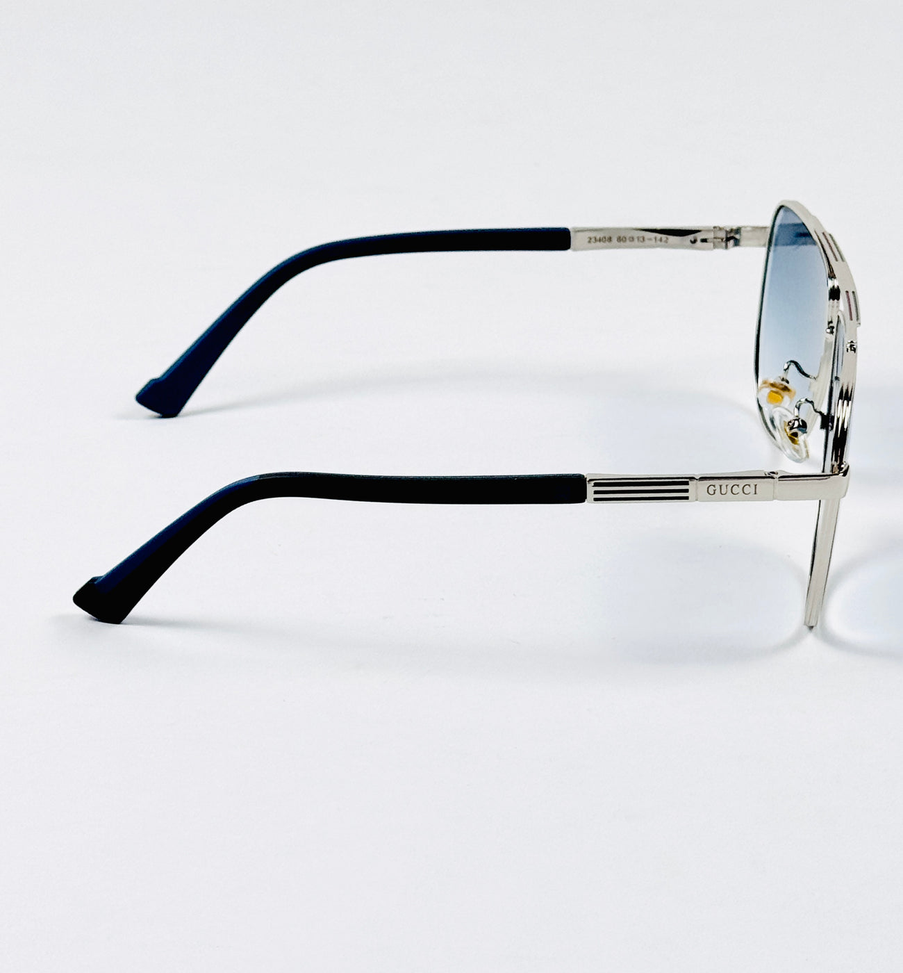 Gucci – 23408 – 60 – Silver Blue – Metal – Sunglasses – Unisex