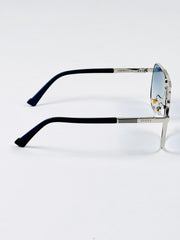 Gucci – 23408 – 60 – Silver Blue – Metal – Sunglasses – Unisex