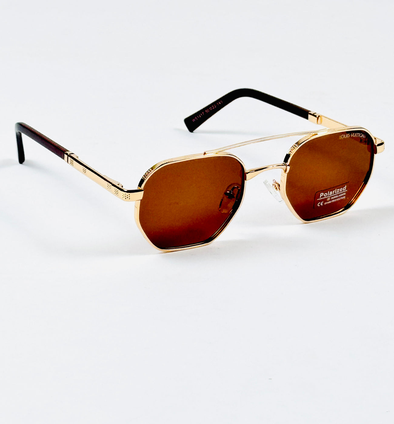 Louis Vuitton’s – 1417 – 50 – Golden Brown – Metal – Sunglasses – Unisex