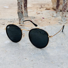 Rayban – 3647 – 51 – Golden Black – Metal – Sunglasses – Unisex
