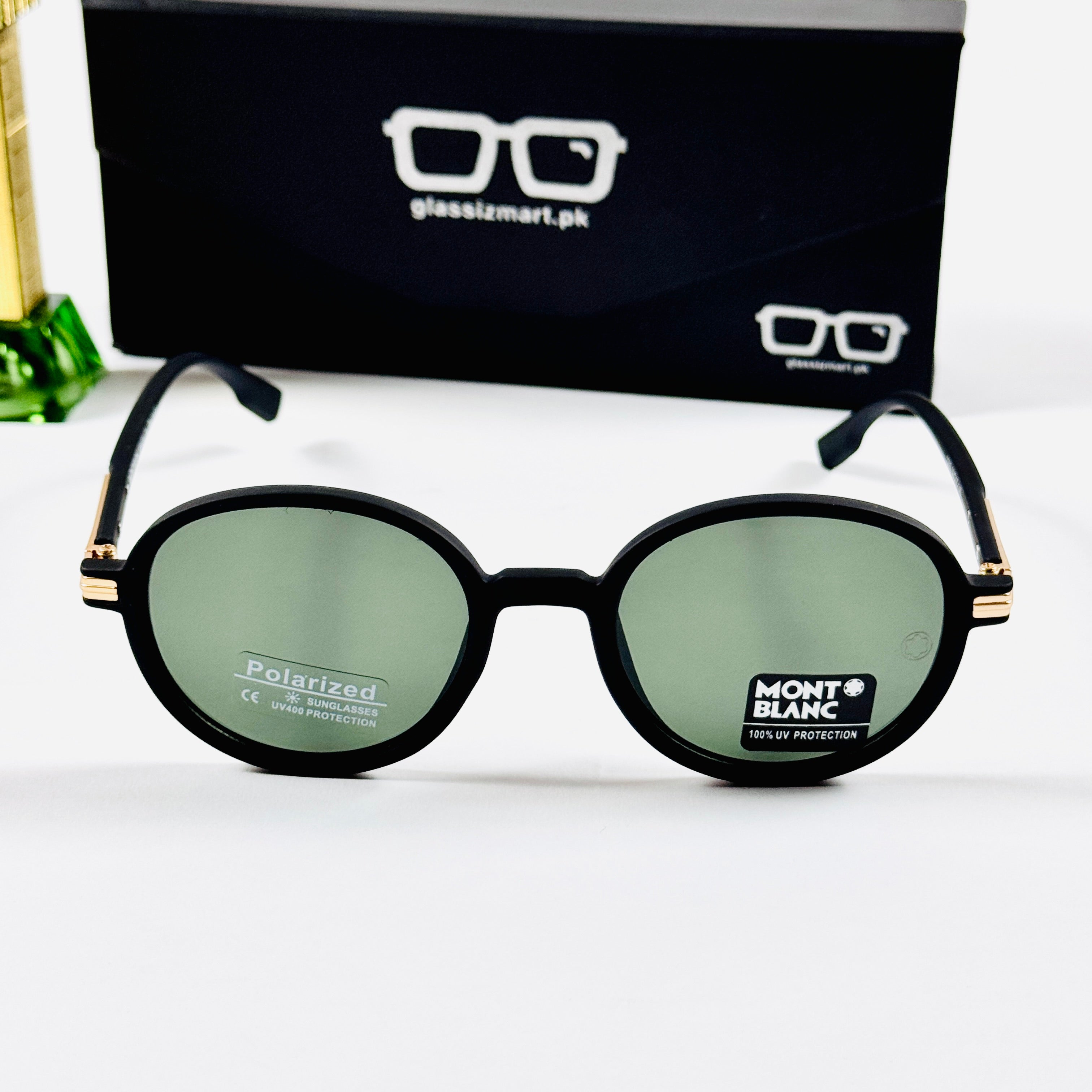 Mont Blanc – 2293 – 56 – Black Green – Acetate – Sunglasses – Unisex