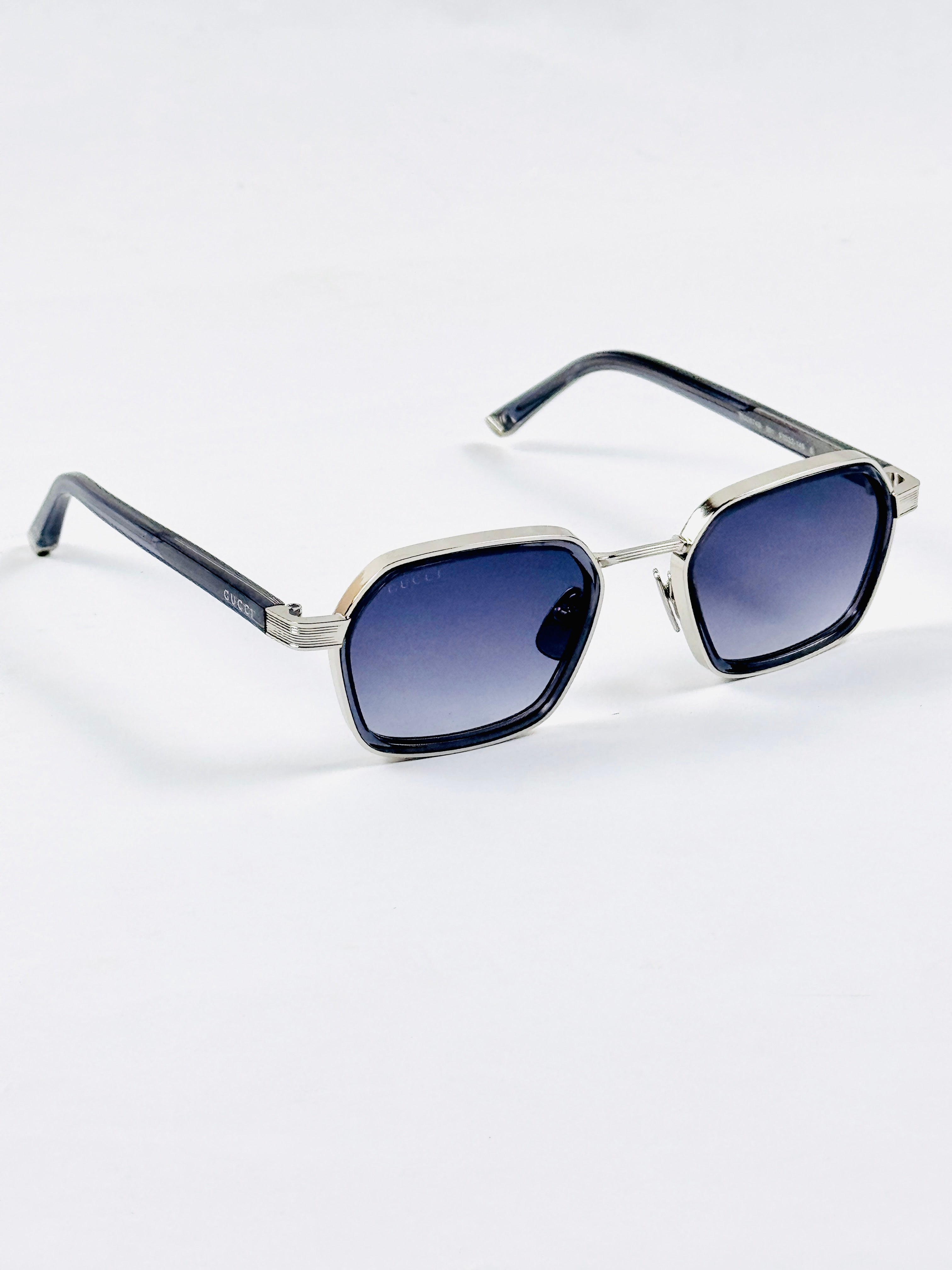 Gucci - 2074 - 51 - Silver Gradient - Metal - Rectangle - Sunglasses - Premium