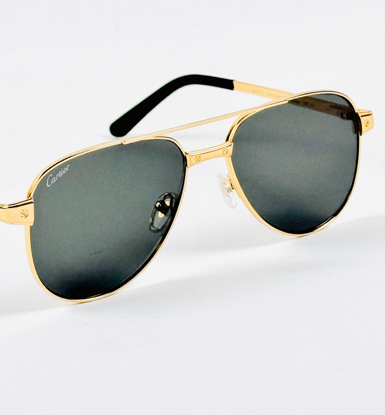 Cartier – 0425 - 59 – Golden Black - Metal - Sunglasses – Unisex - Premium
