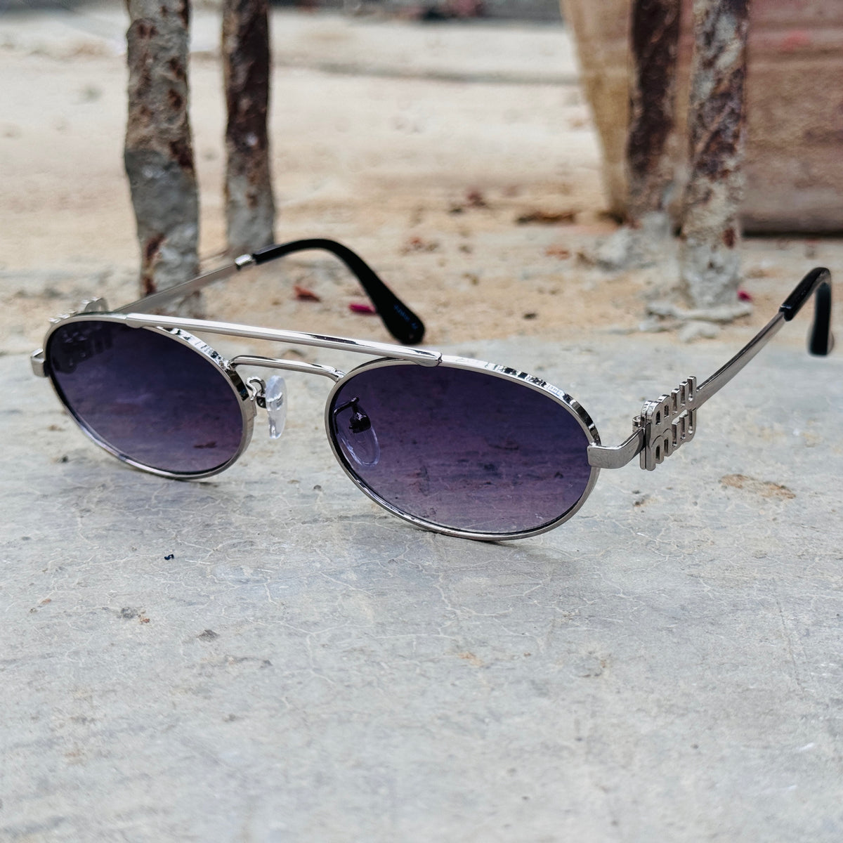 Miu Miu – 2408 - 57 – Silver Blue – Metal - Sunglasses – Unisex
