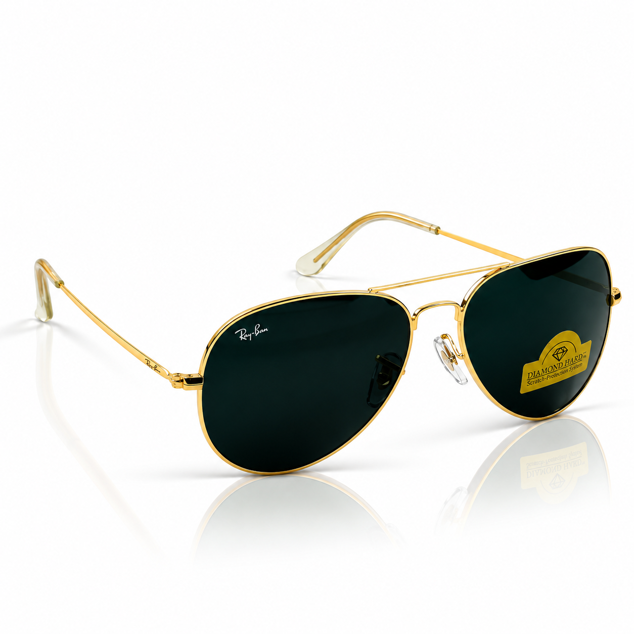 Rayban – 3026 – 62 – Golden Black – Metal – Sunglasses – Unisex