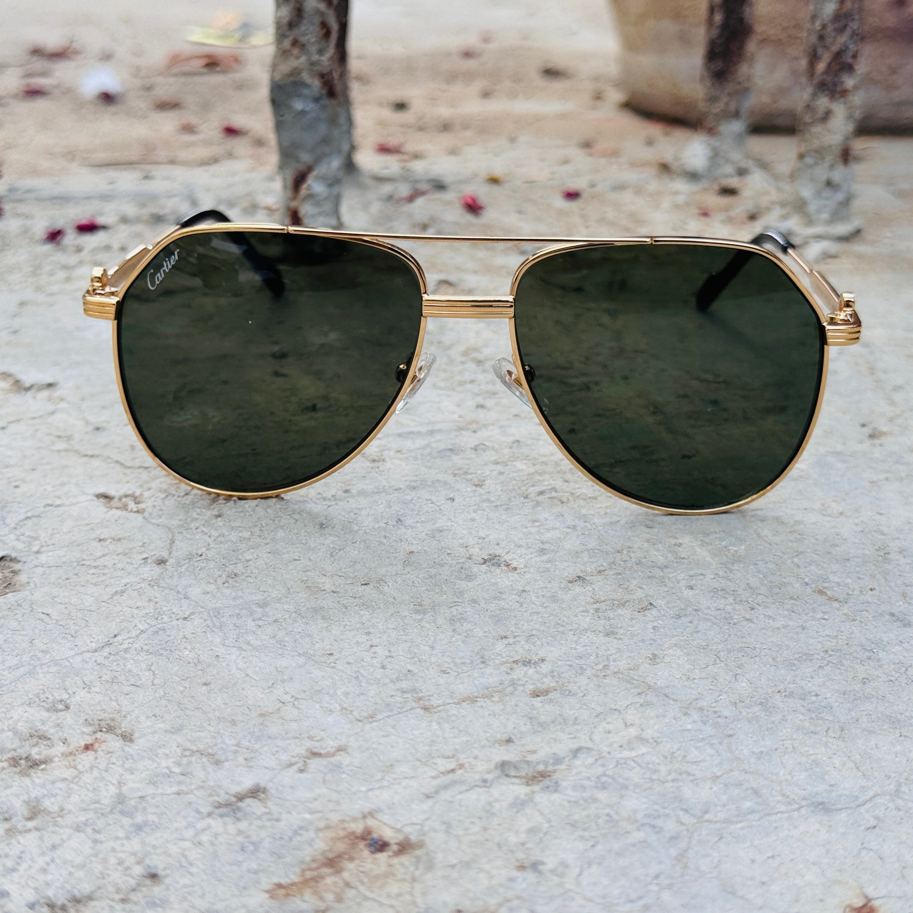 Cartier – Cy6 - 60 –  Golden Green - Metal - Sunglasses – Unisex - Premium