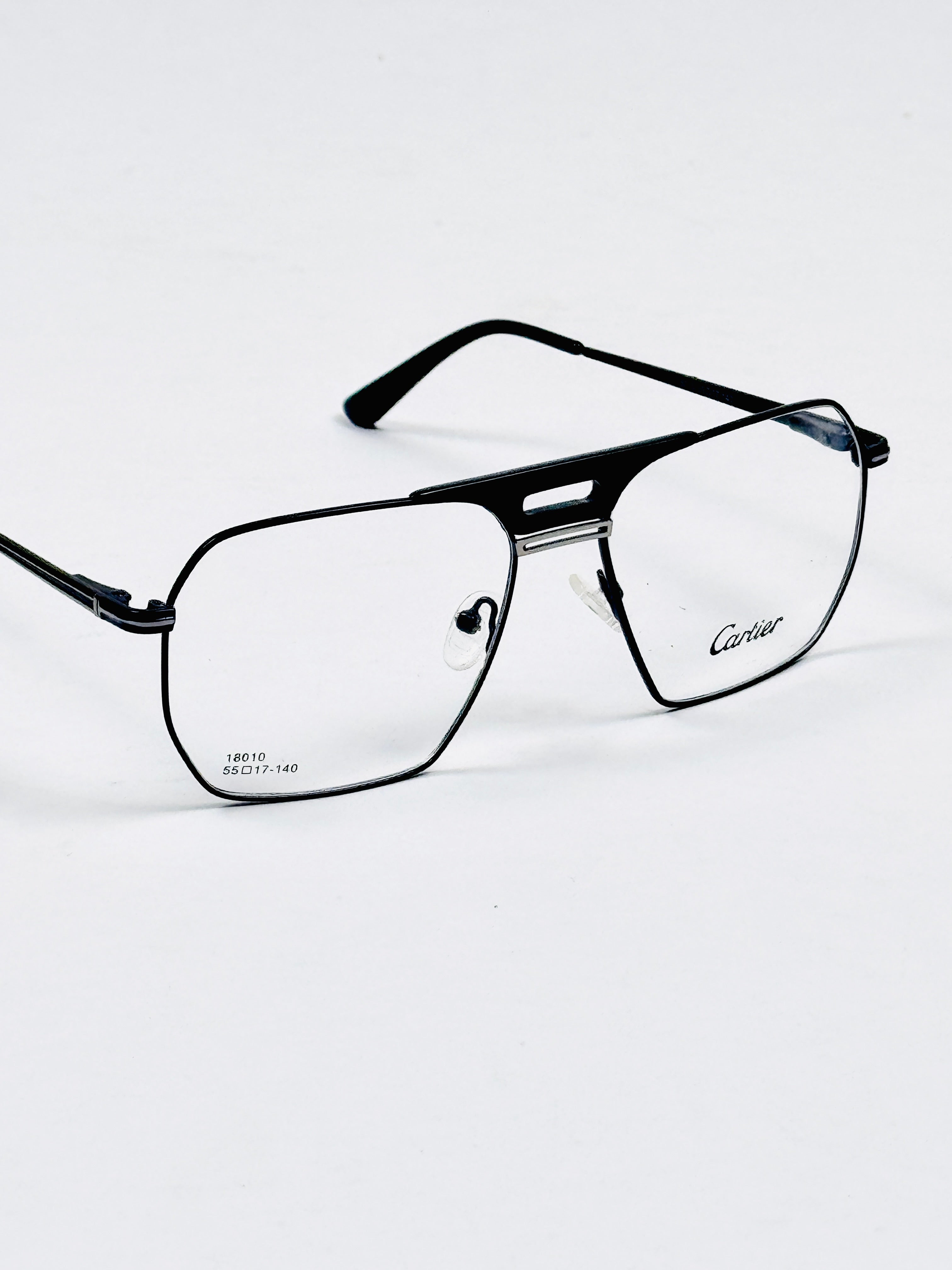Cartier – 18010 – 55 – Silver Black –  Metal - Optics – Unisex