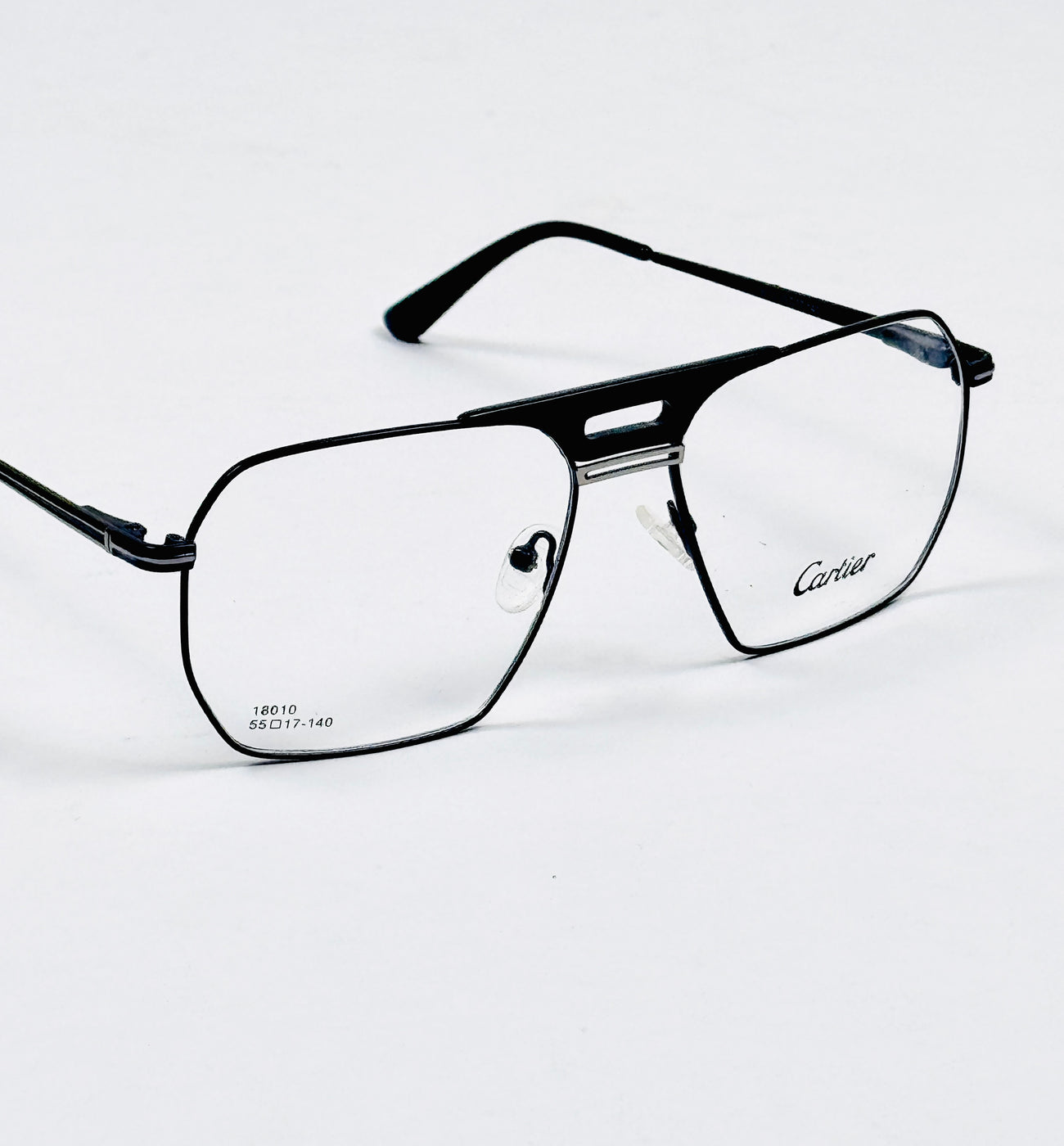 Cartier – 18010 – 55 – Silver Black –  Metal - Optics – Unisex