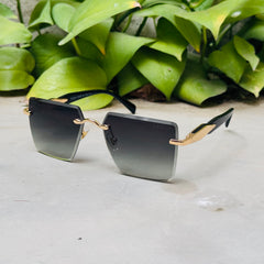 Prada – 3086 – 62 – Golden Green – Metal - Sunglasses – Rimless - Unisex