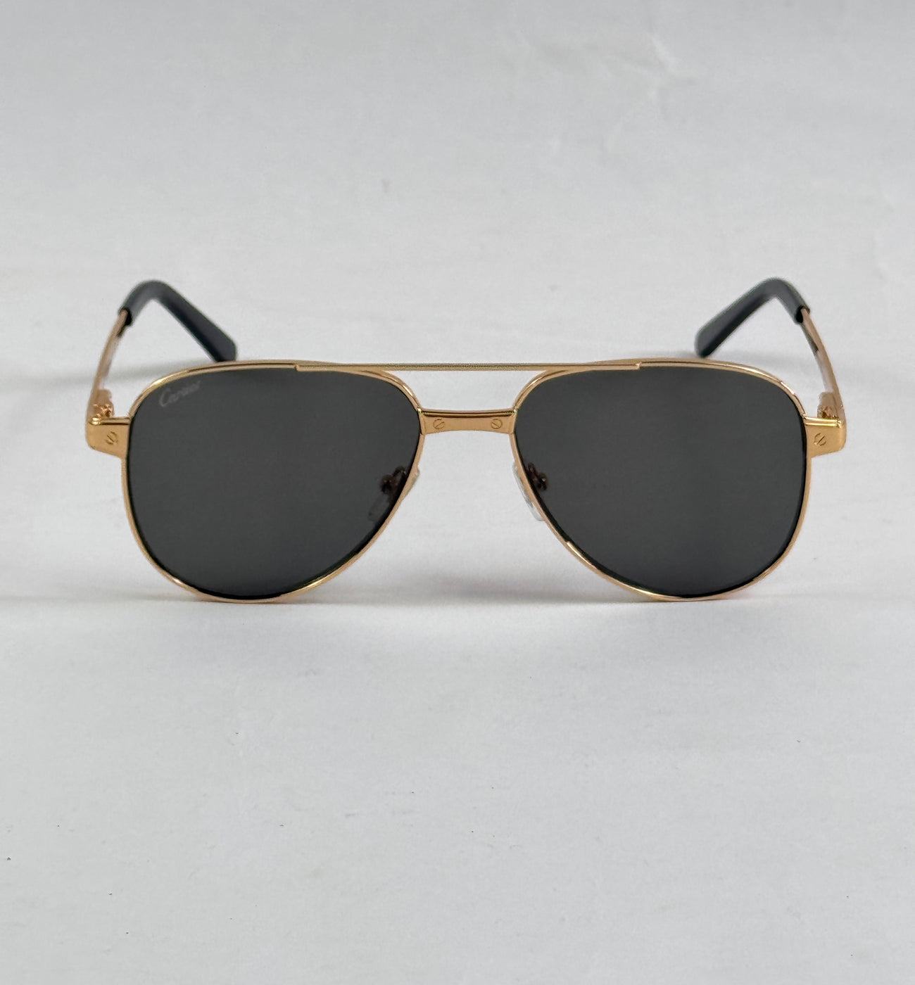 Cartier – 0425 - 59 – Golden Black - Metal - Sunglasses – Unisex - Premium