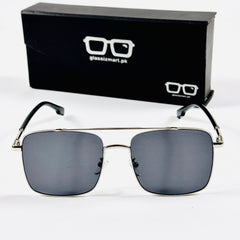 Guccy – 6143 – 56 – Silver Black – Metal – Sunglasses – Unisex