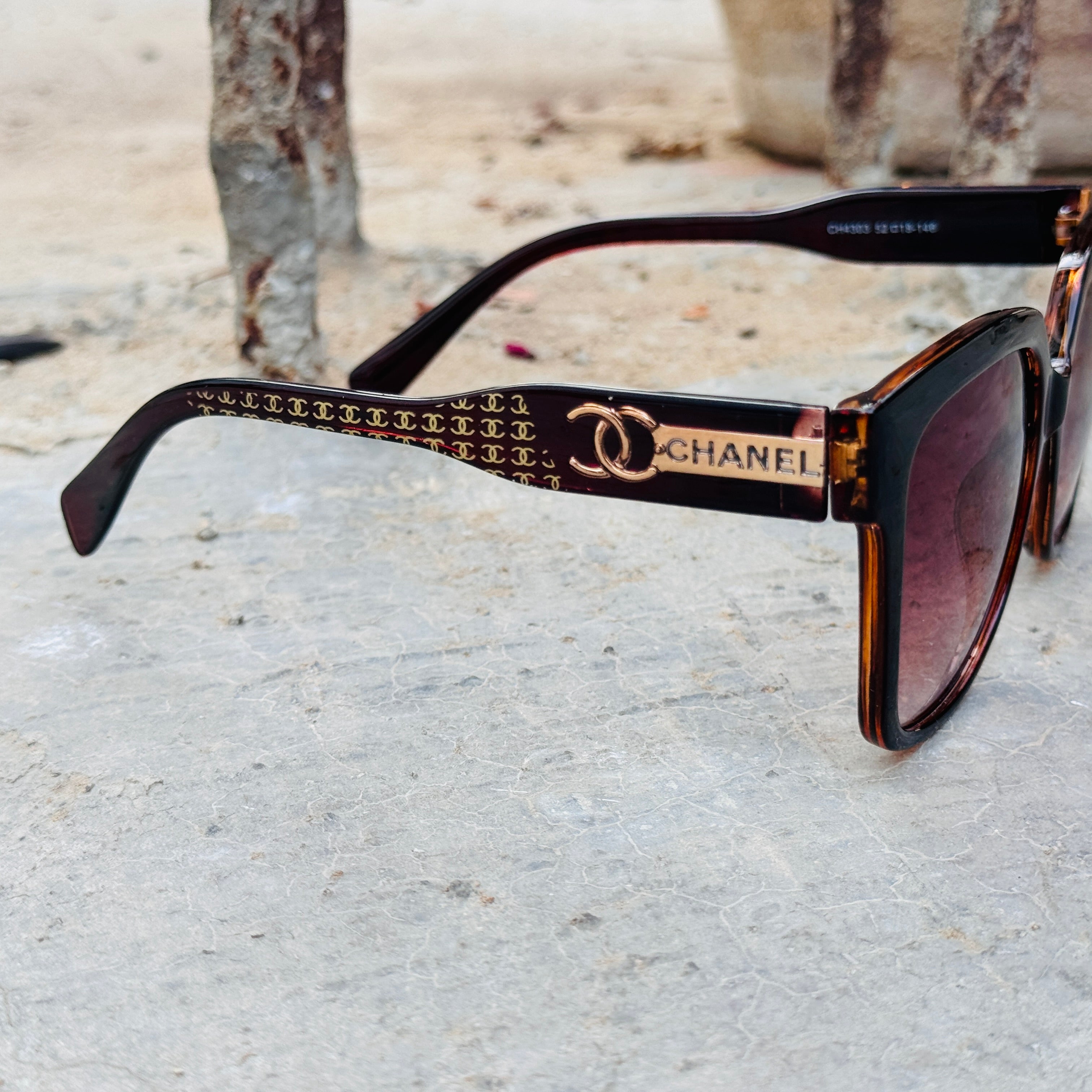 Chanel –4303 – 52 – Brown – Acetate – Sunglasses – Ladies