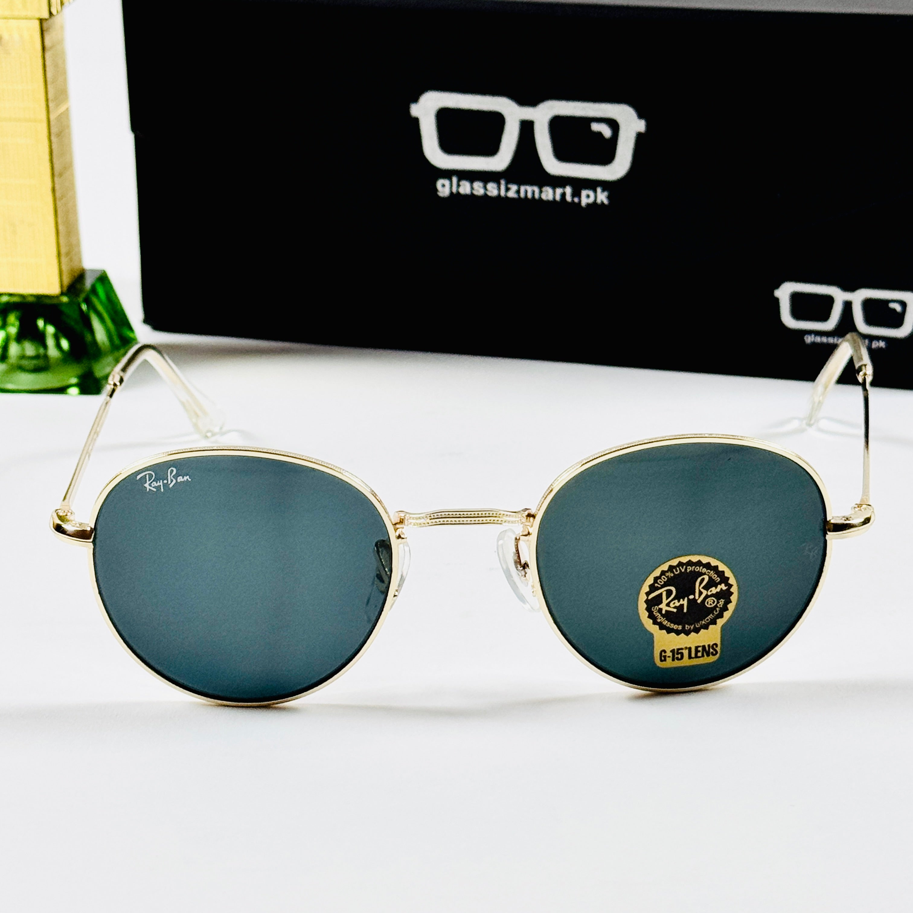 Rayban – 3772 – 50 – Golden Black – Metal – Sunglasses – Unisex